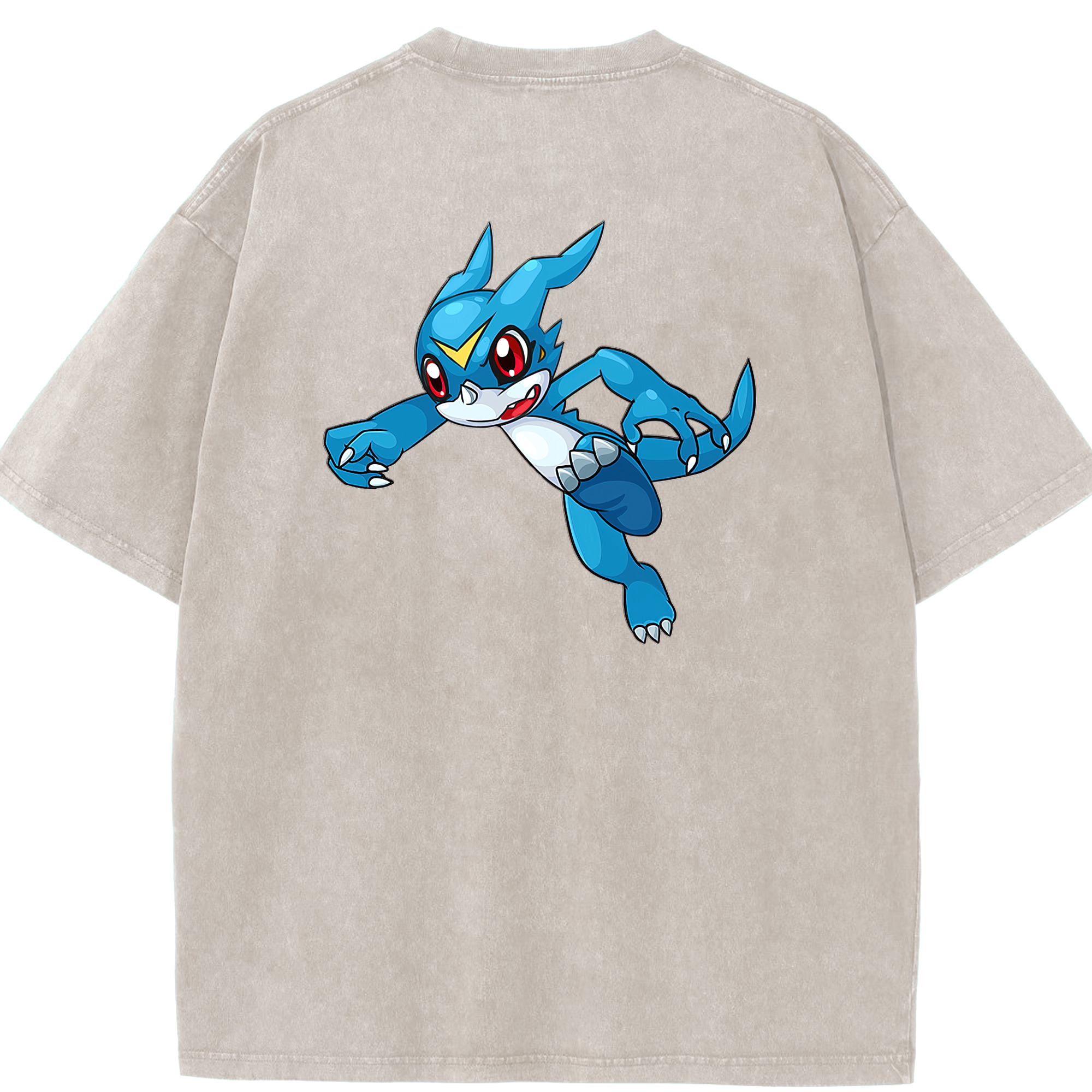 （画像用） Digimon デジタルモンスター/デジモン 綿100% ヴィンテージ風 半袖Tシャツ（背面プリント）