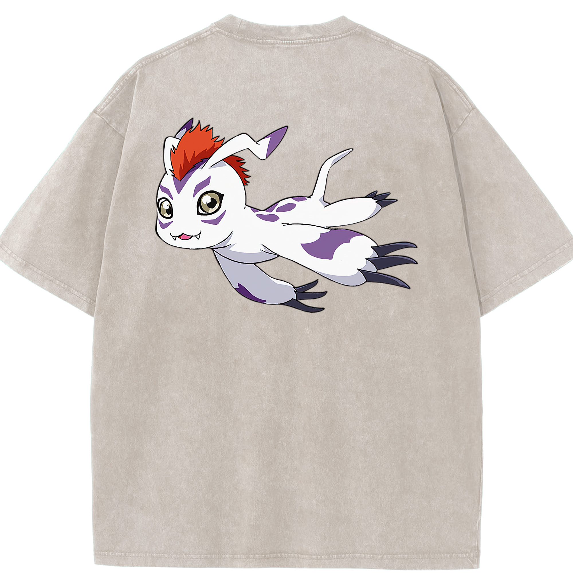 （画像用） Digimon デジタルモンスター/デジモン 綿100% ヴィンテージ風 半袖Tシャツ（背面プリント）