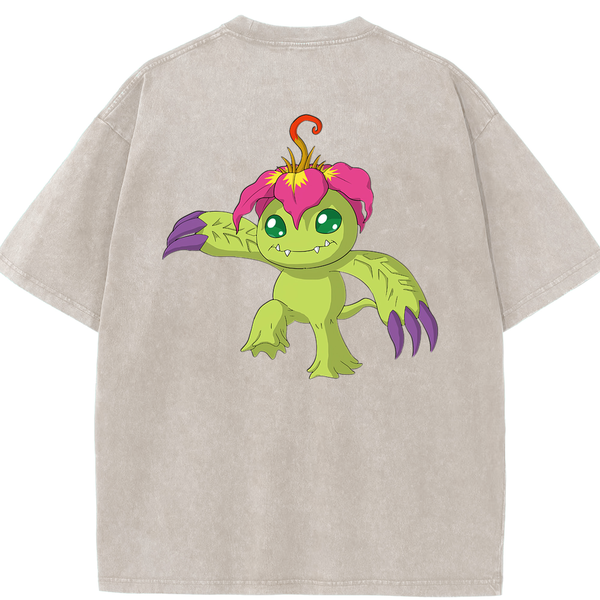 （画像用） Digimon デジタルモンスター/デジモン 綿100% ヴィンテージ風 半袖Tシャツ（背面プリント）