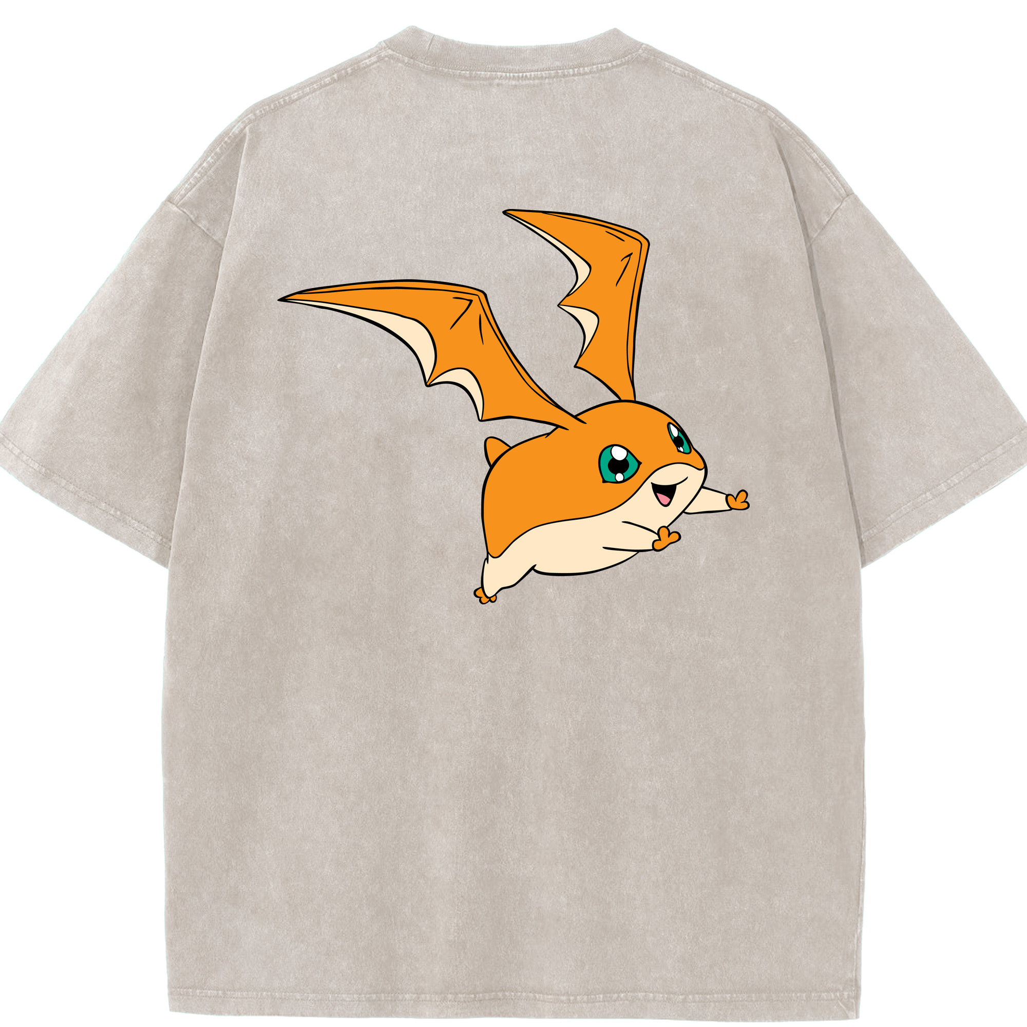 （画像用） Digimon デジタルモンスター/デジモン 綿100% ヴィンテージ風 半袖Tシャツ（背面プリント）