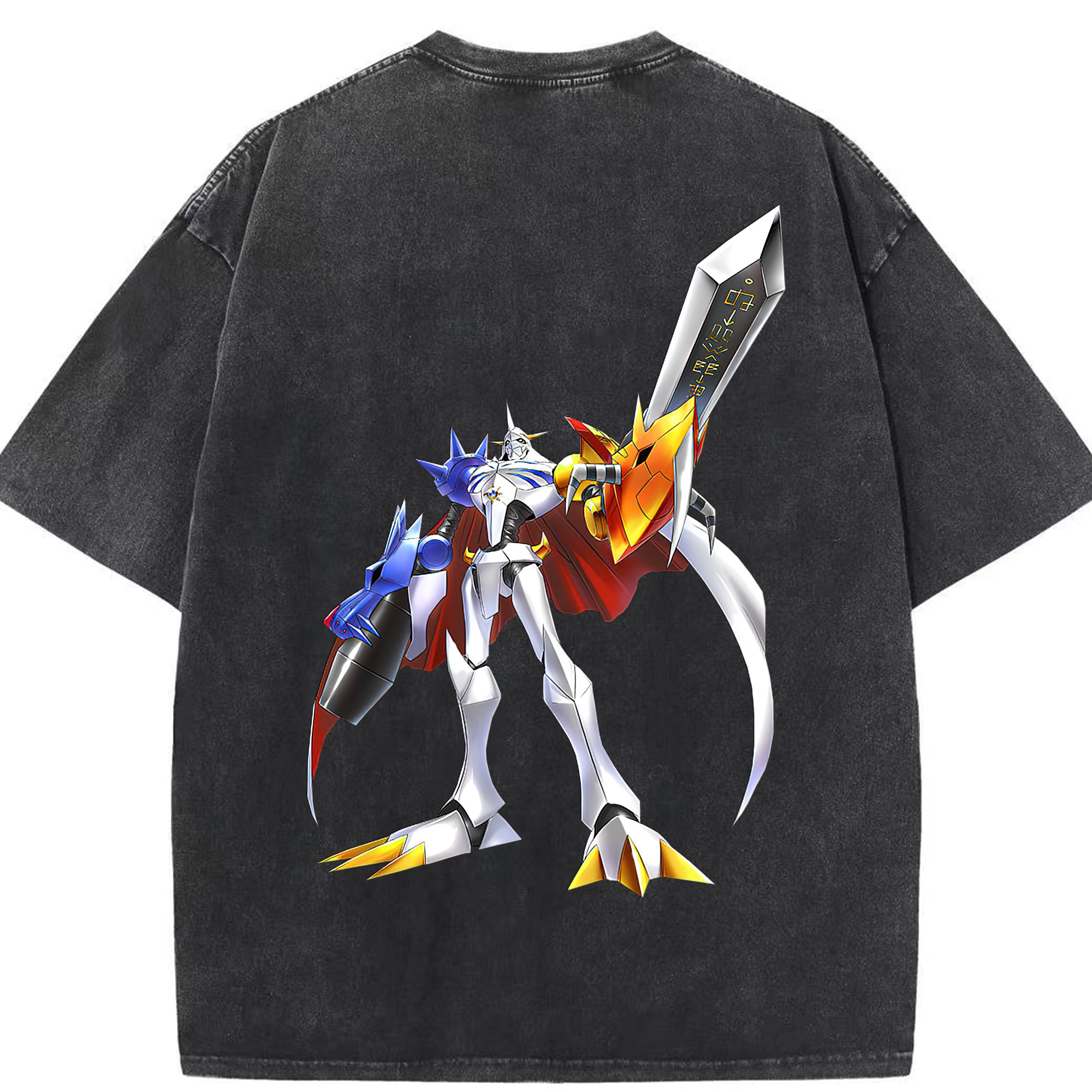 （画像用） Digimon デジタルモンスター/デジモン 綿100% ヴィンテージ風 半袖Tシャツ（背面プリント）