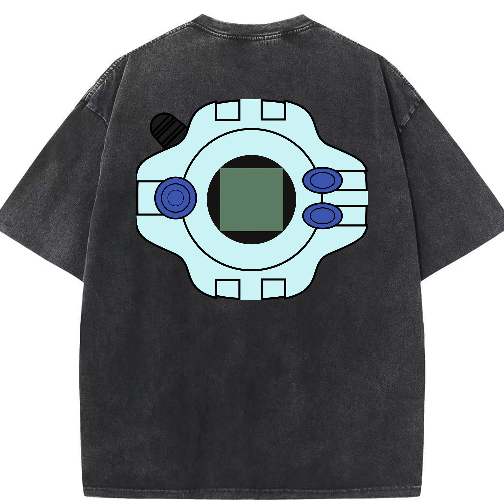 （画像用） Digimon デジタルモンスター/デジモン 綿100% ヴィンテージ風 半袖Tシャツ（背面プリント）