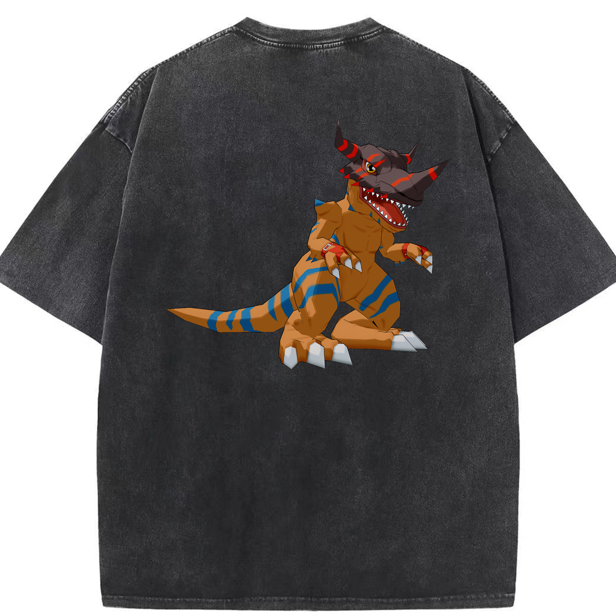 （画像用） Digimon デジタルモンスター/デジモン 綿100% ヴィンテージ風 半袖Tシャツ（背面プリント）