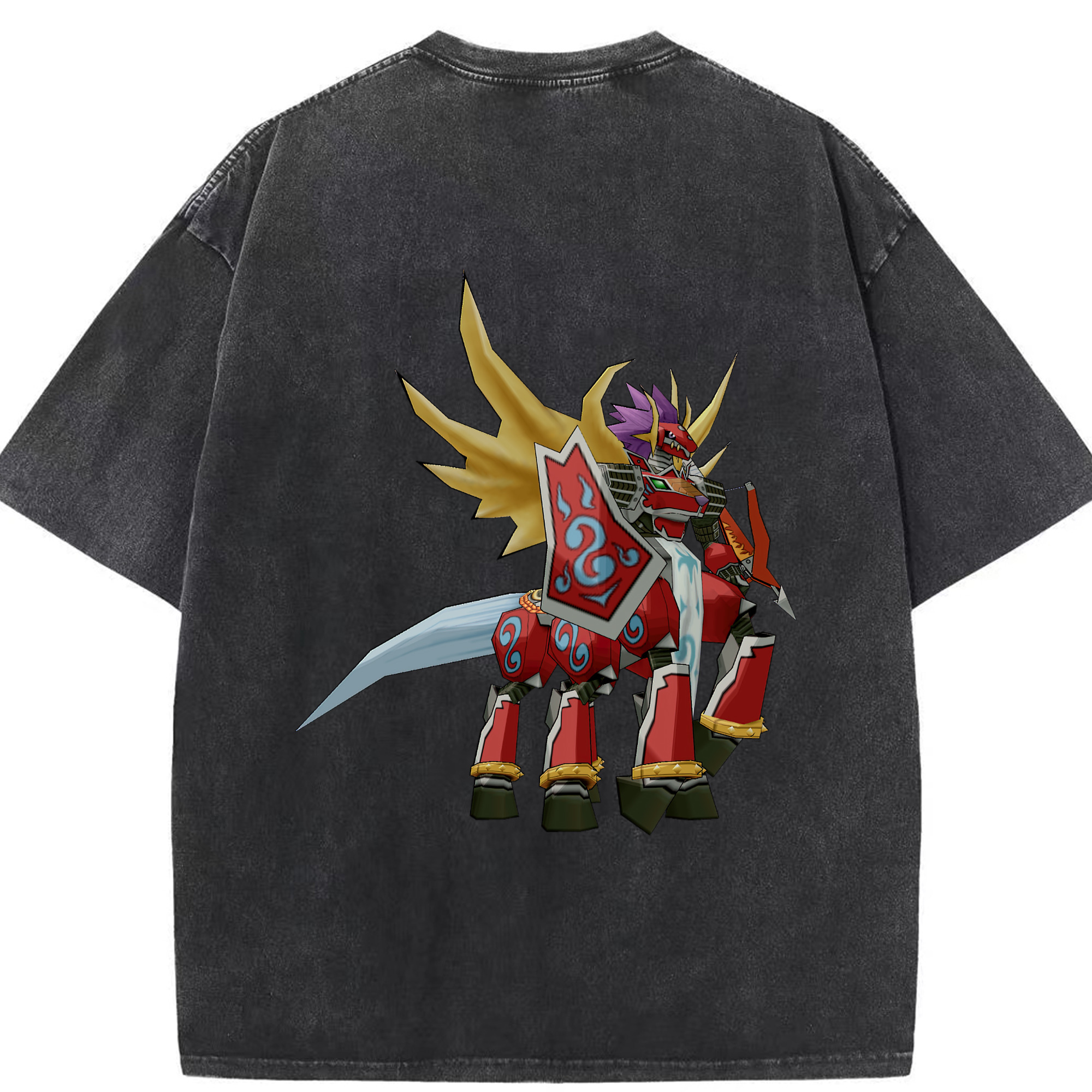 （画像用） Digimon デジタルモンスター/デジモン 綿100% ヴィンテージ風 半袖Tシャツ（背面プリント）
