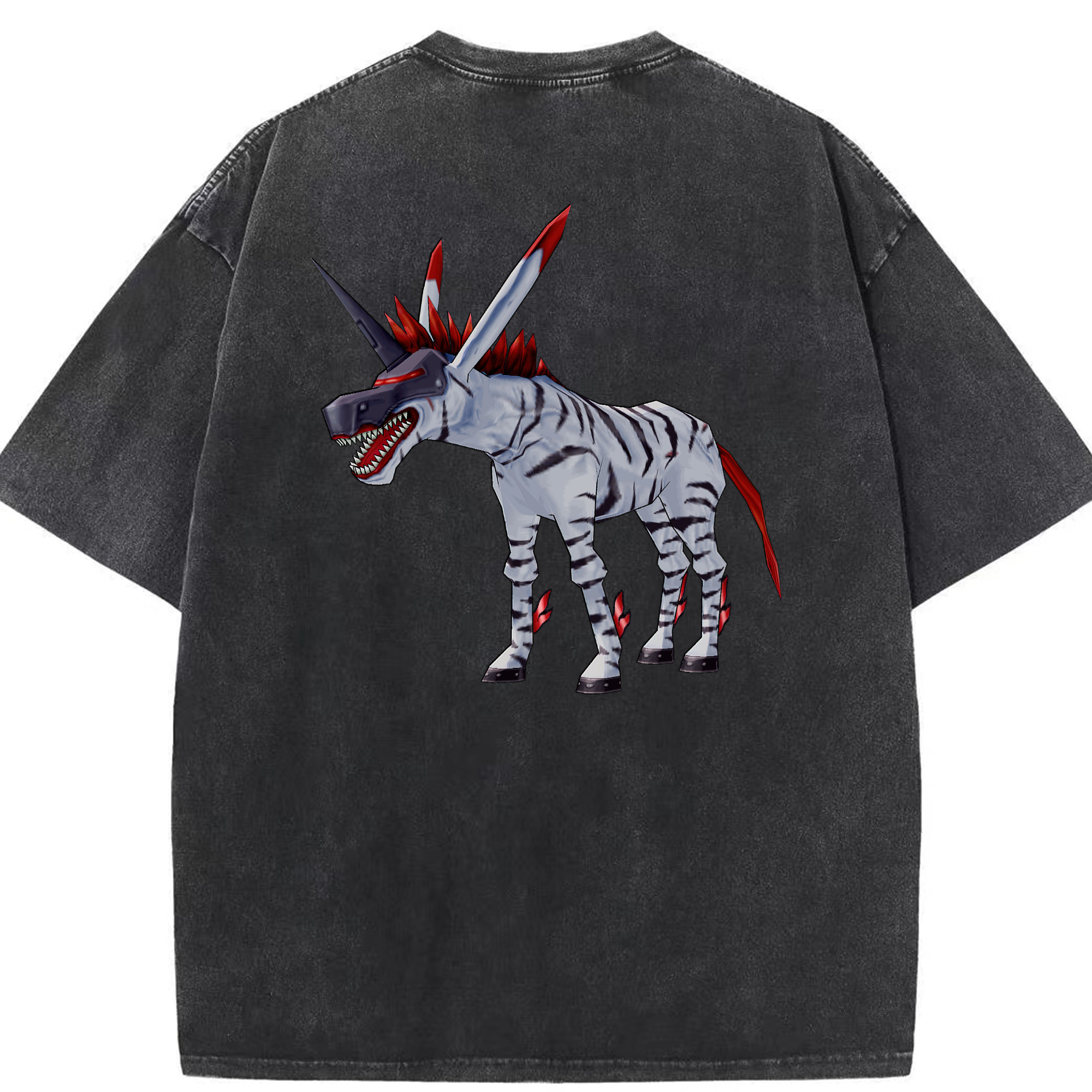 （画像用） Digimon デジタルモンスター/デジモン 綿100% ヴィンテージ風 半袖Tシャツ（背面プリント）