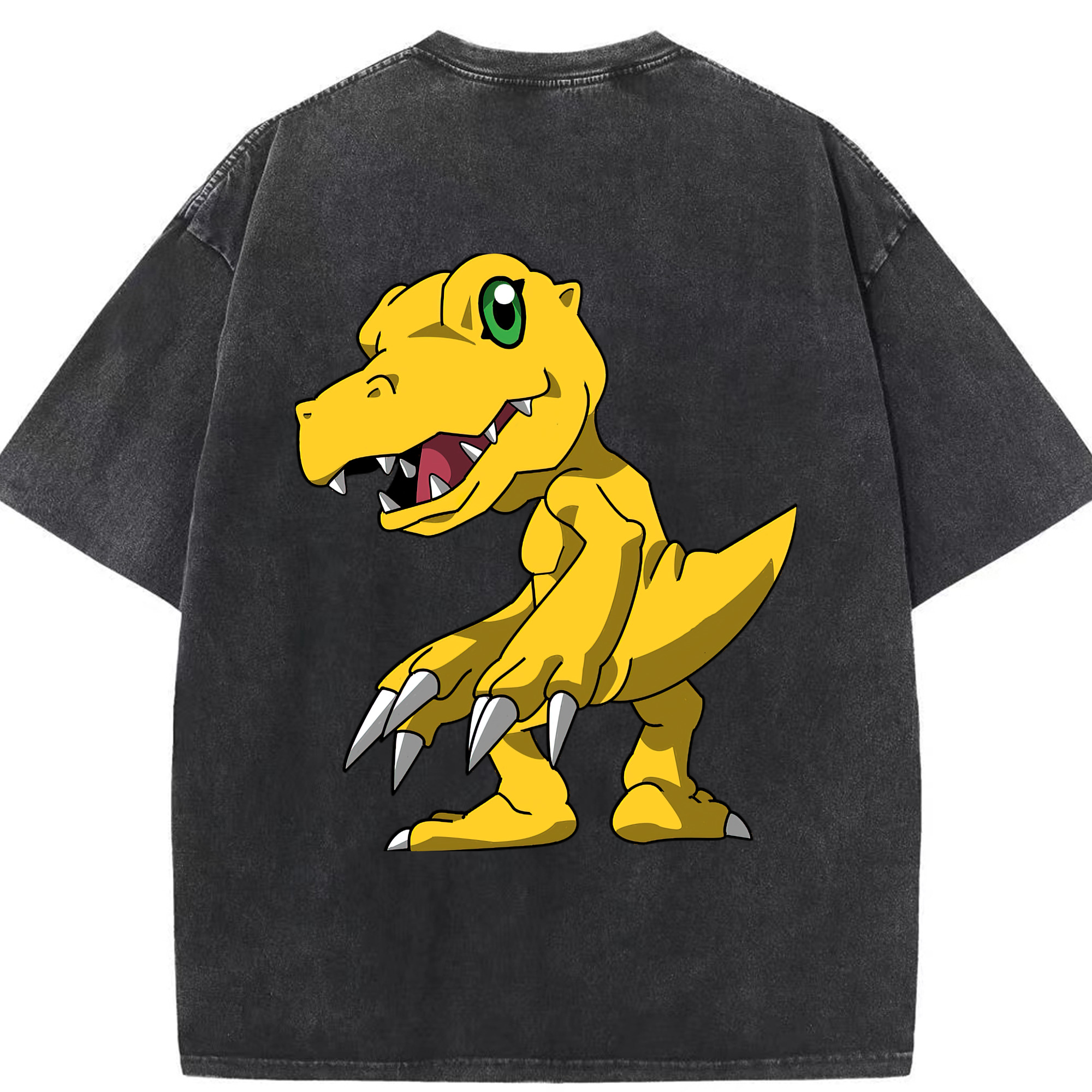 （画像用） Digimon デジタルモンスター/デジモン 綿100% ヴィンテージ風 半袖Tシャツ（背面プリント）
