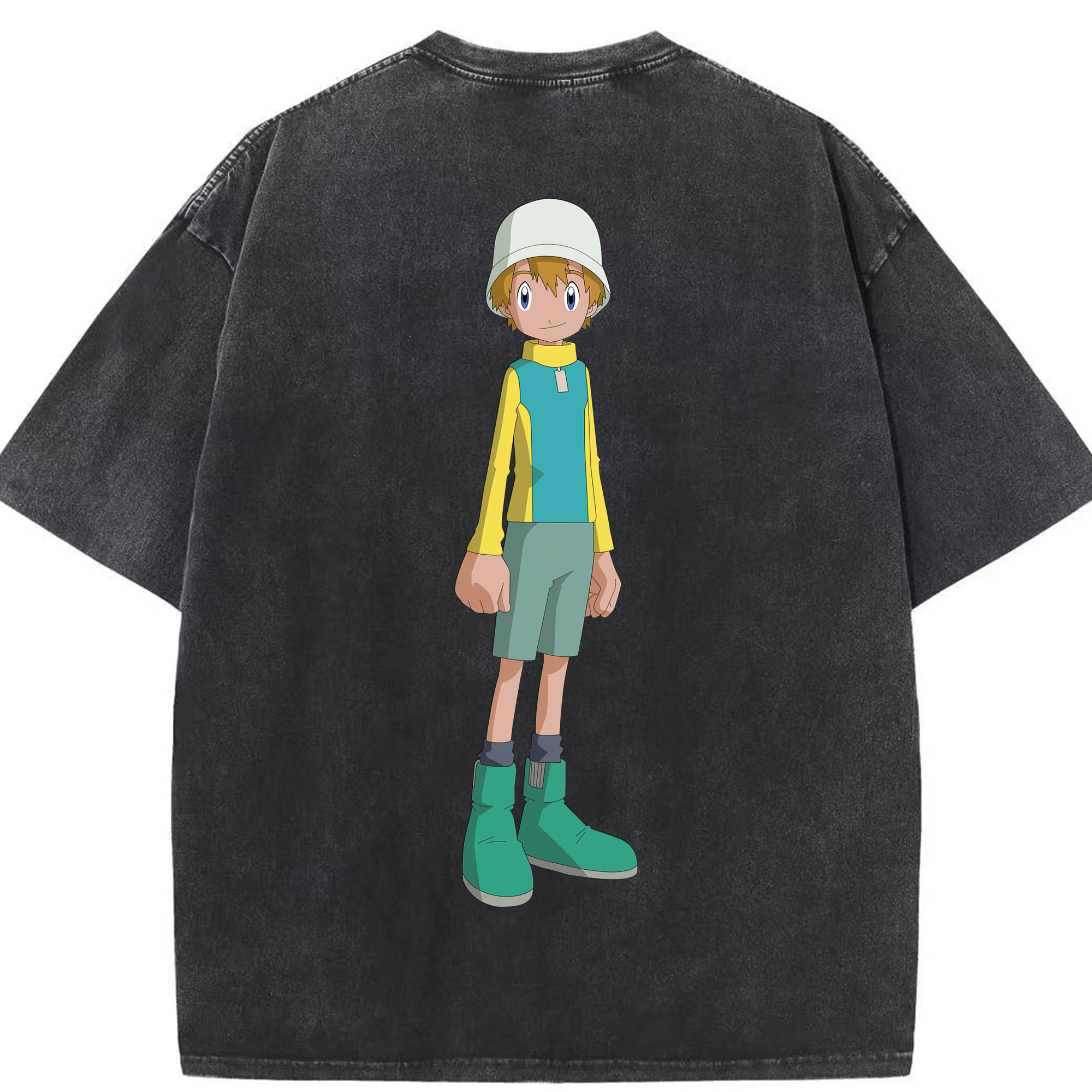 （画像用） Digimon デジタルモンスター/デジモン 綿100% ヴィンテージ風 半袖Tシャツ（背面プリント）