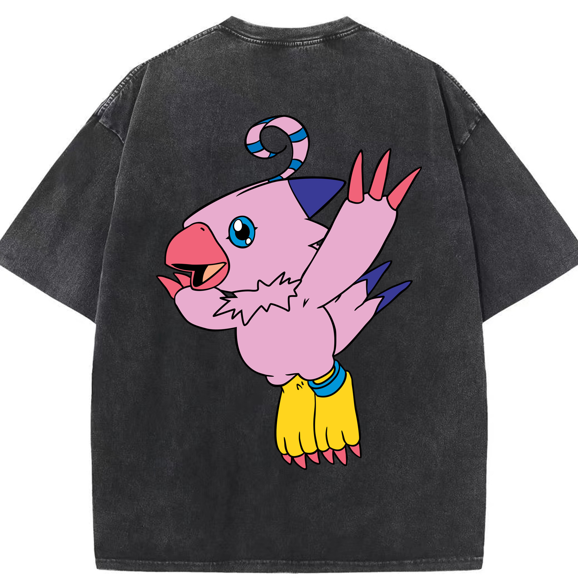（画像用） Digimon デジタルモンスター/デジモン 綿100% ヴィンテージ風 半袖Tシャツ（背面プリント）