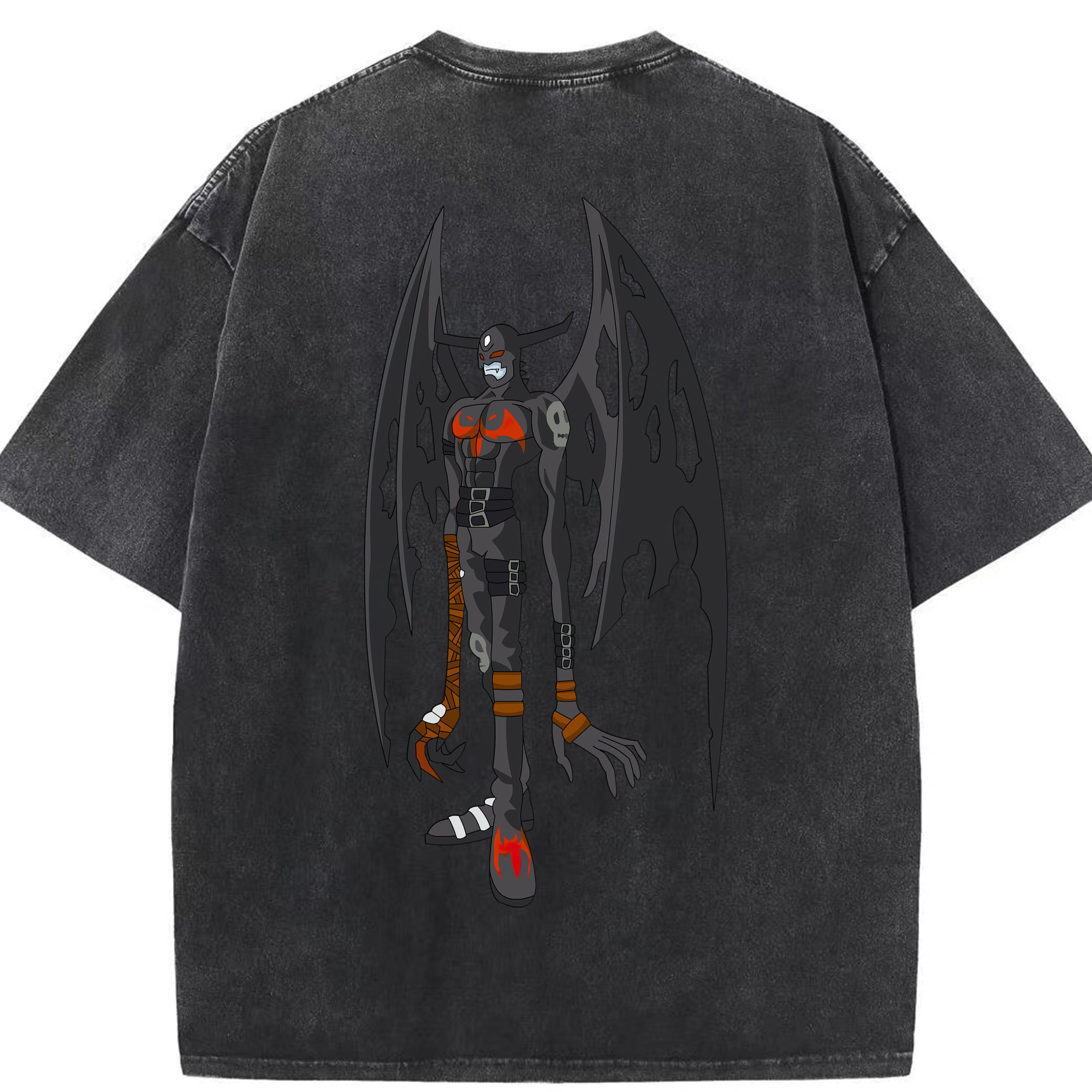 （画像用） Digimon デジタルモンスター/デジモン 綿100% ヴィンテージ風 半袖Tシャツ（背面プリント）