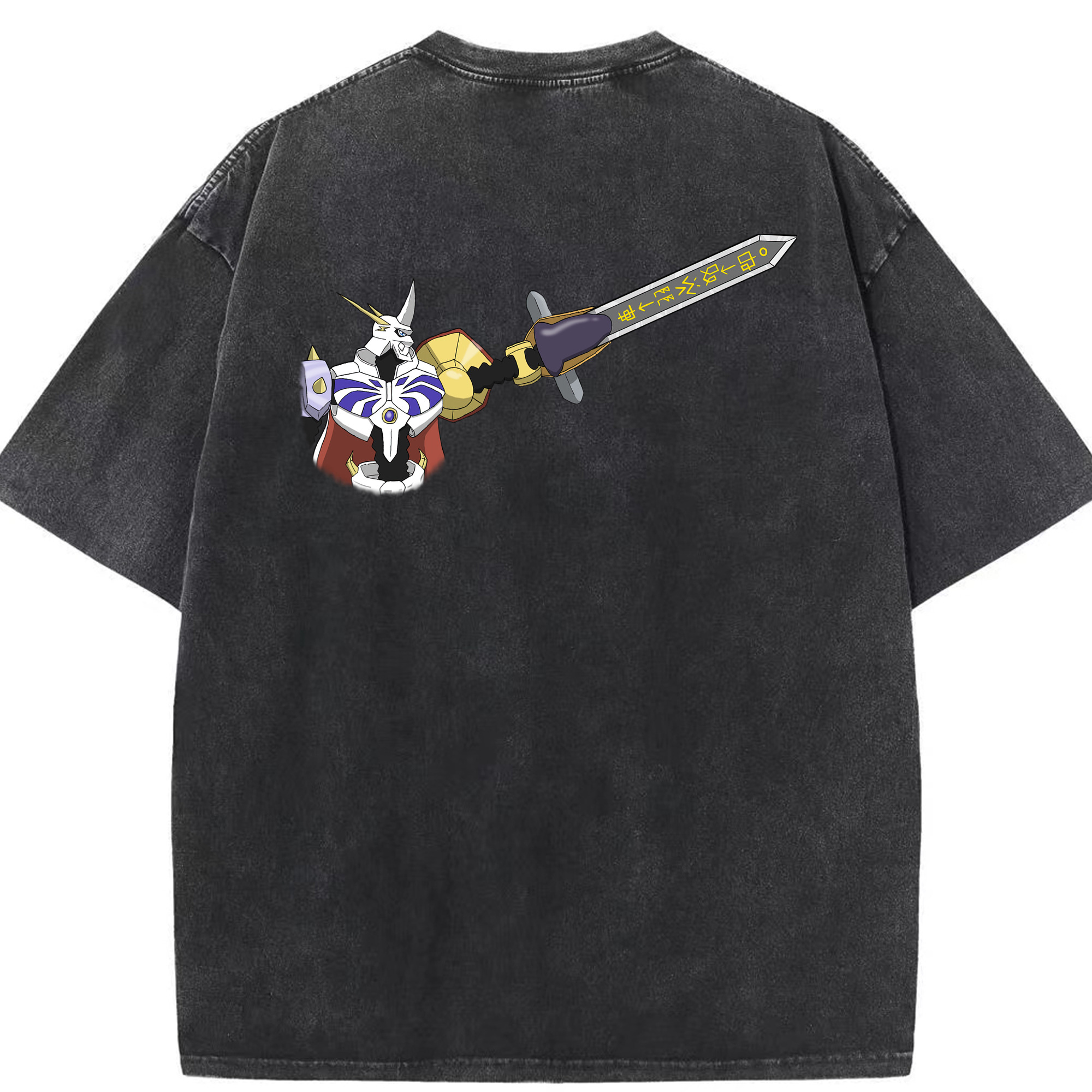 （画像用） Digimon デジタルモンスター/デジモン 綿100% ヴィンテージ風 半袖Tシャツ（背面プリント）