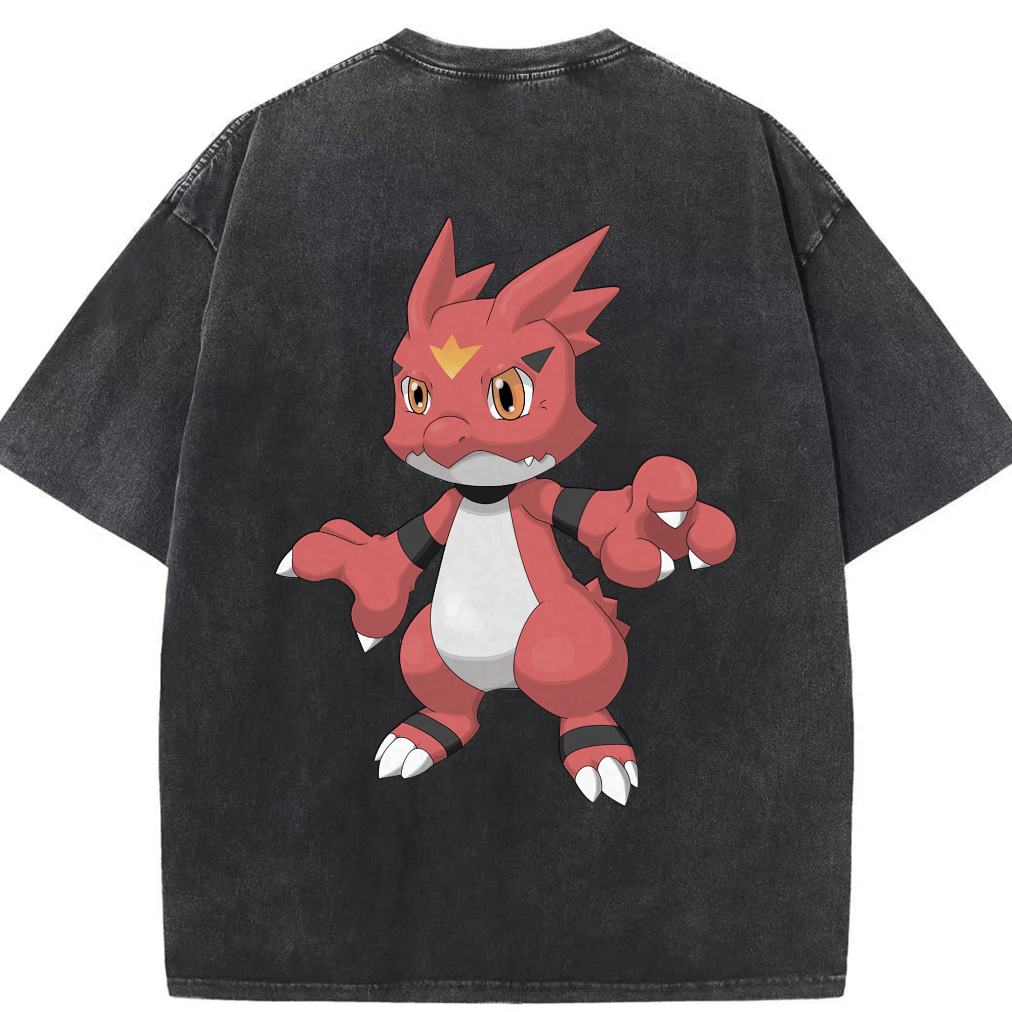 （画像用） Digimon デジタルモンスター/デジモン 綿100% ヴィンテージ風 半袖Tシャツ（背面プリント）