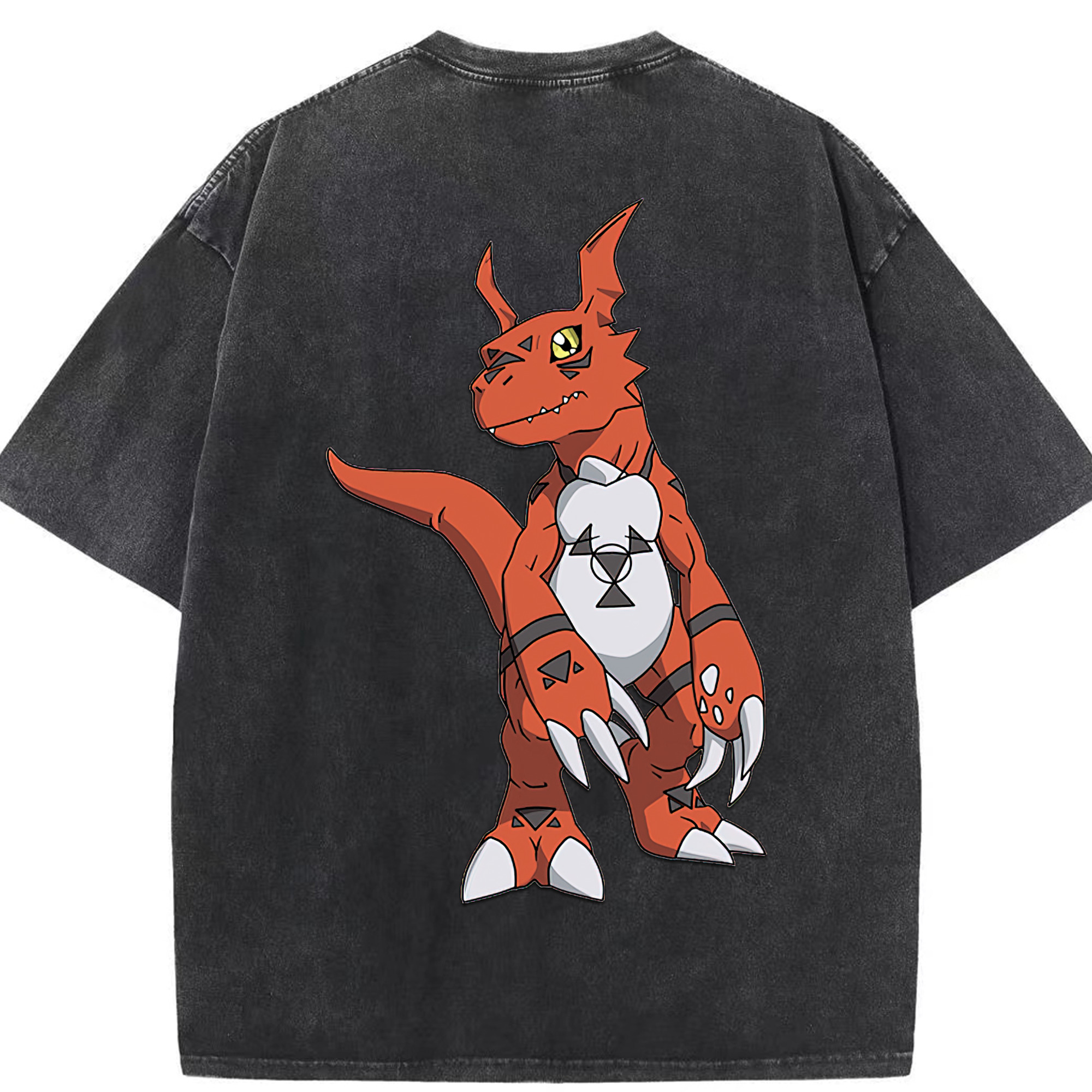 （画像用） Digimon デジタルモンスター/デジモン 綿100% ヴィンテージ風 半袖Tシャツ（背面プリント）