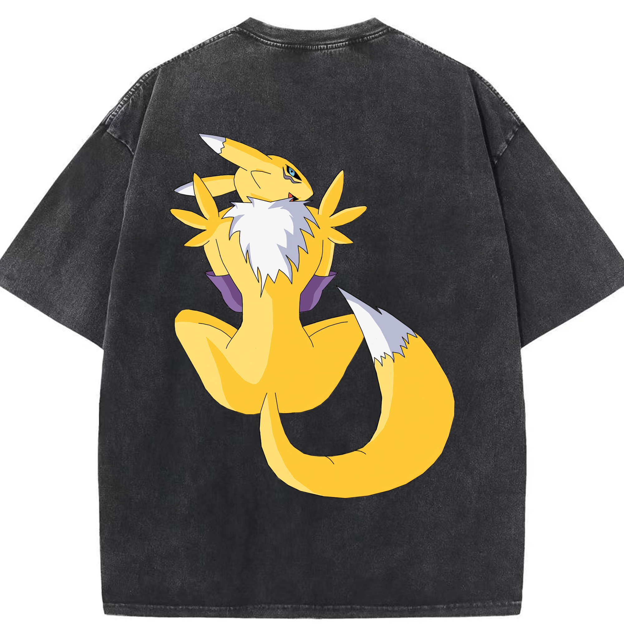 （画像用） Digimon デジタルモンスター/デジモン 綿100% ヴィンテージ風 半袖Tシャツ（背面プリント）