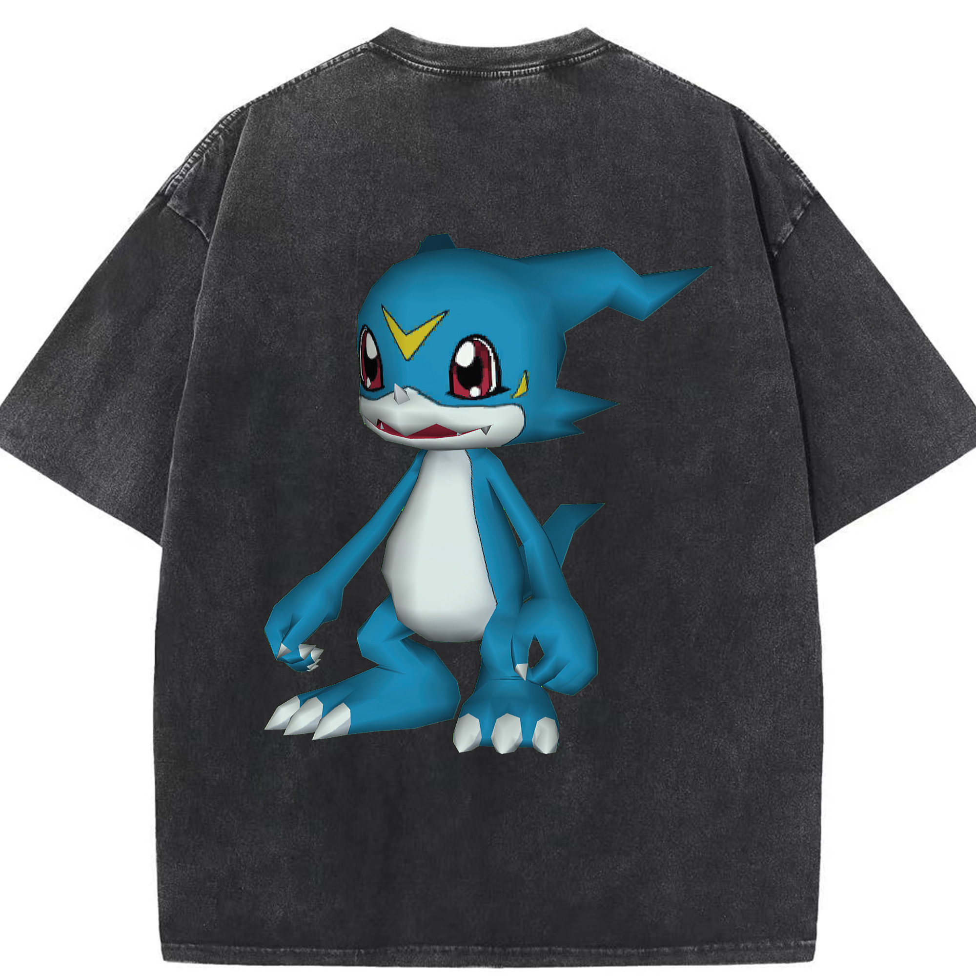 （画像用） Digimon デジタルモンスター/デジモン 綿100% ヴィンテージ風 半袖Tシャツ（背面プリント）