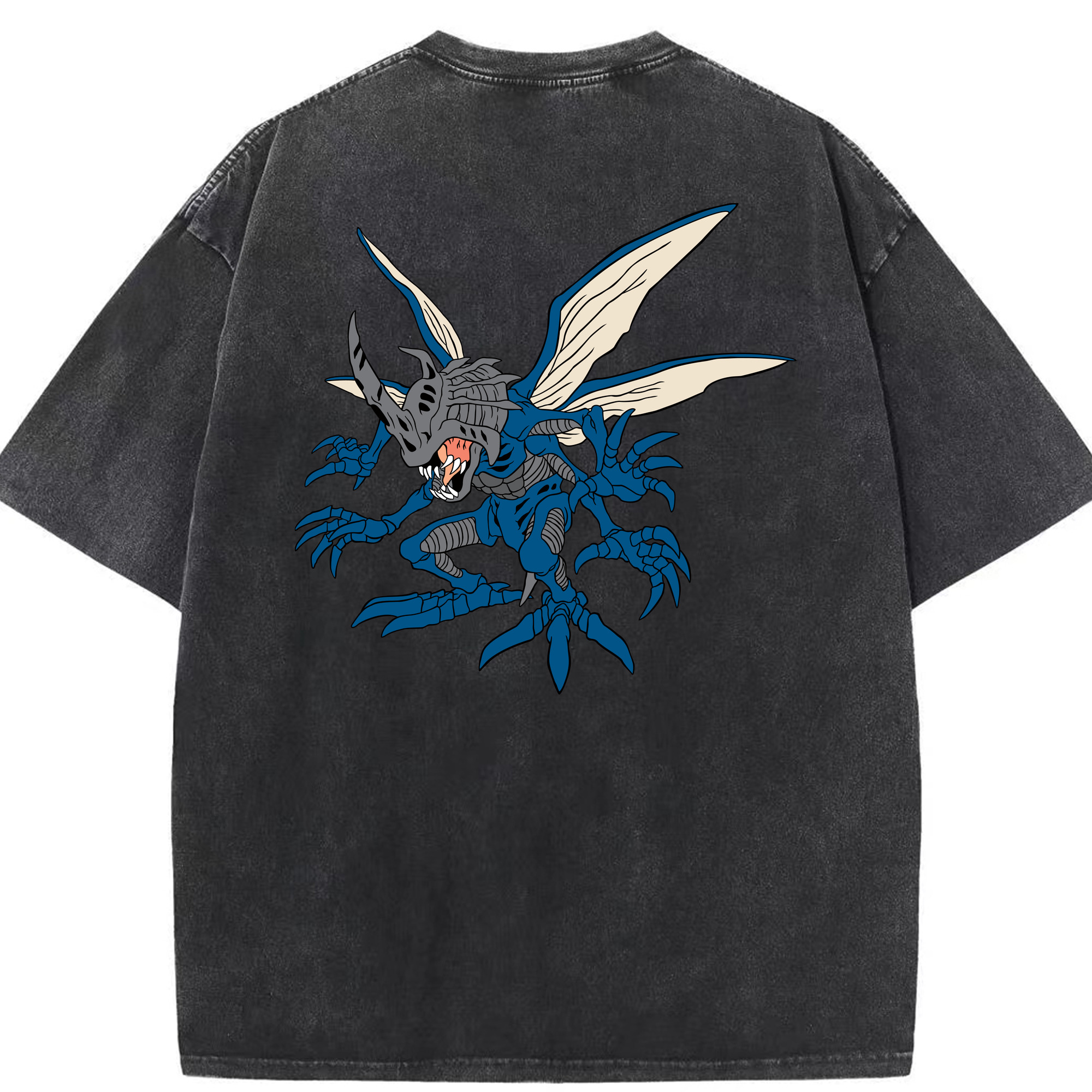 （画像用） Digimon デジタルモンスター/デジモン 綿100% ヴィンテージ風 半袖Tシャツ（背面プリント）