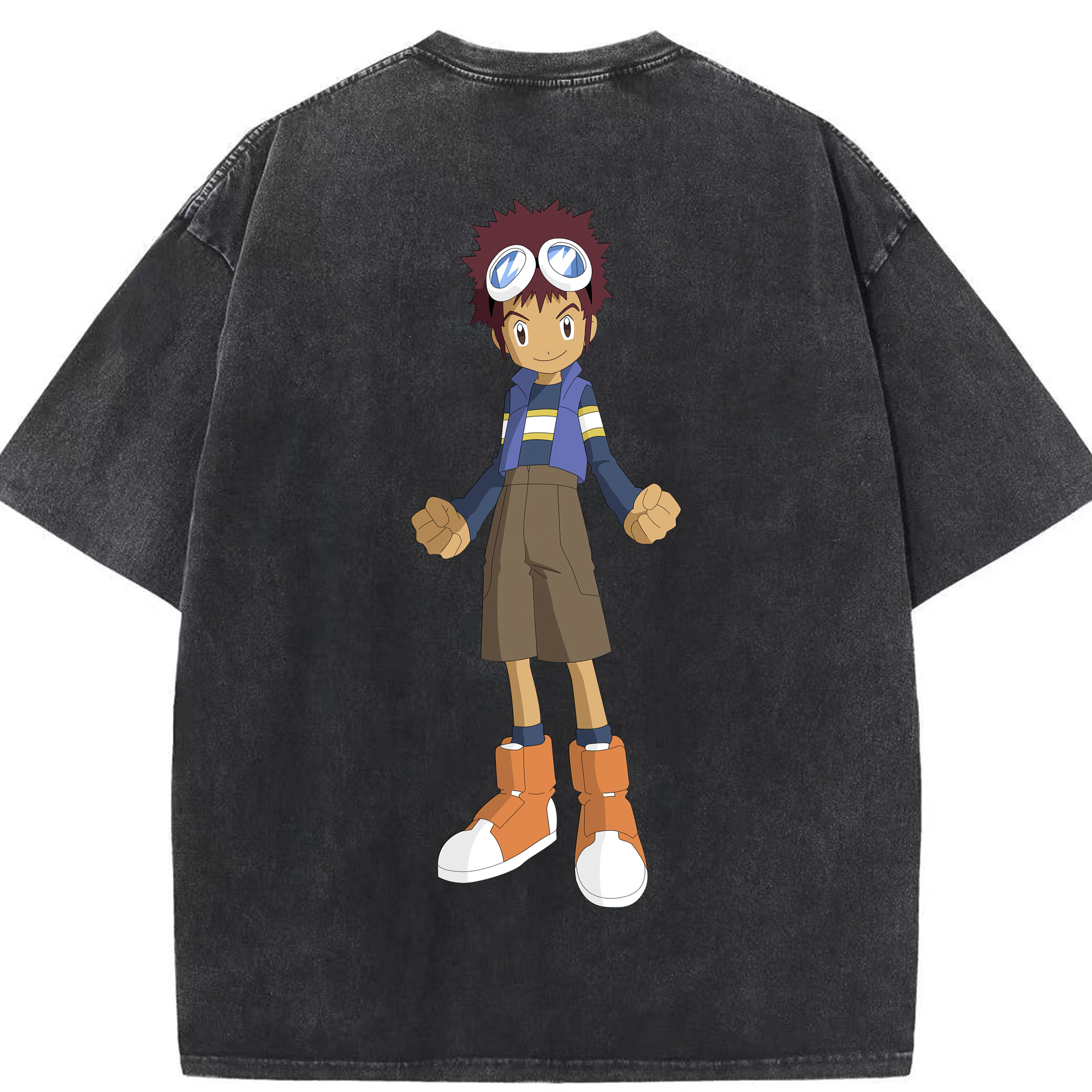 （画像用） Digimon デジタルモンスター/デジモン 綿100% ヴィンテージ風 半袖Tシャツ（背面プリント）
