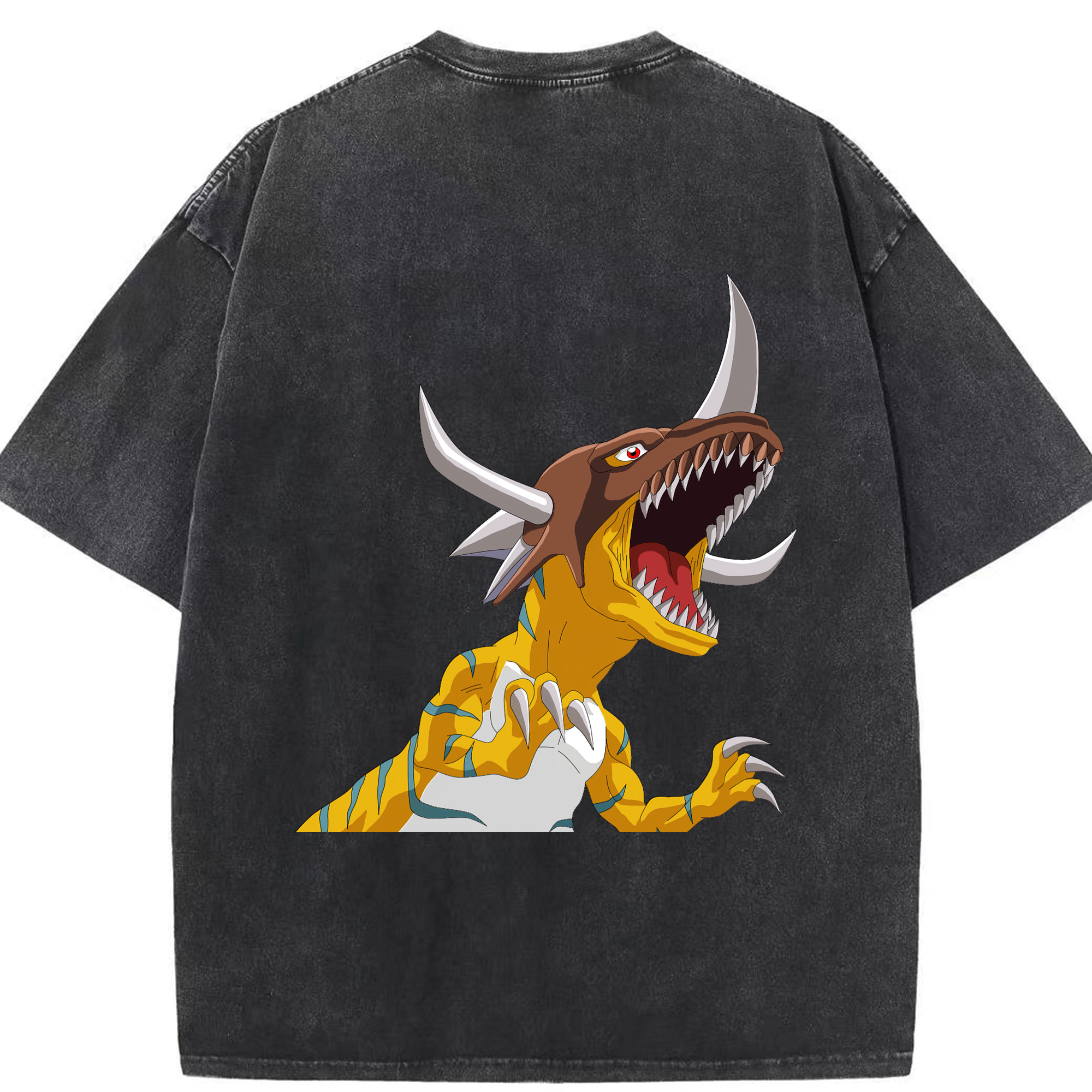 （画像用） Digimon デジタルモンスター/デジモン 綿100% ヴィンテージ風 半袖Tシャツ（背面プリント）