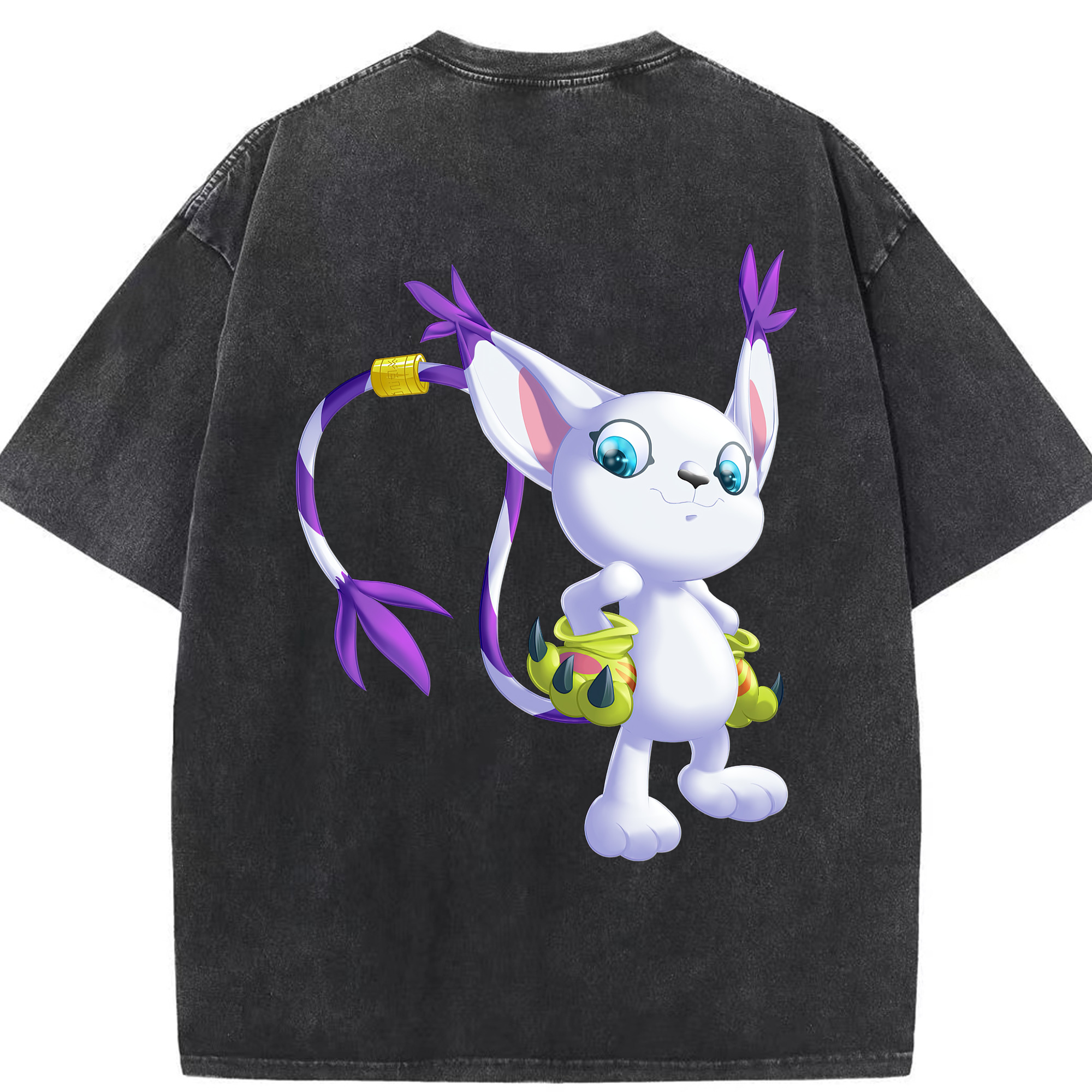 （画像用） Digimon デジタルモンスター/デジモン 綿100% ヴィンテージ風 半袖Tシャツ（背面プリント）
