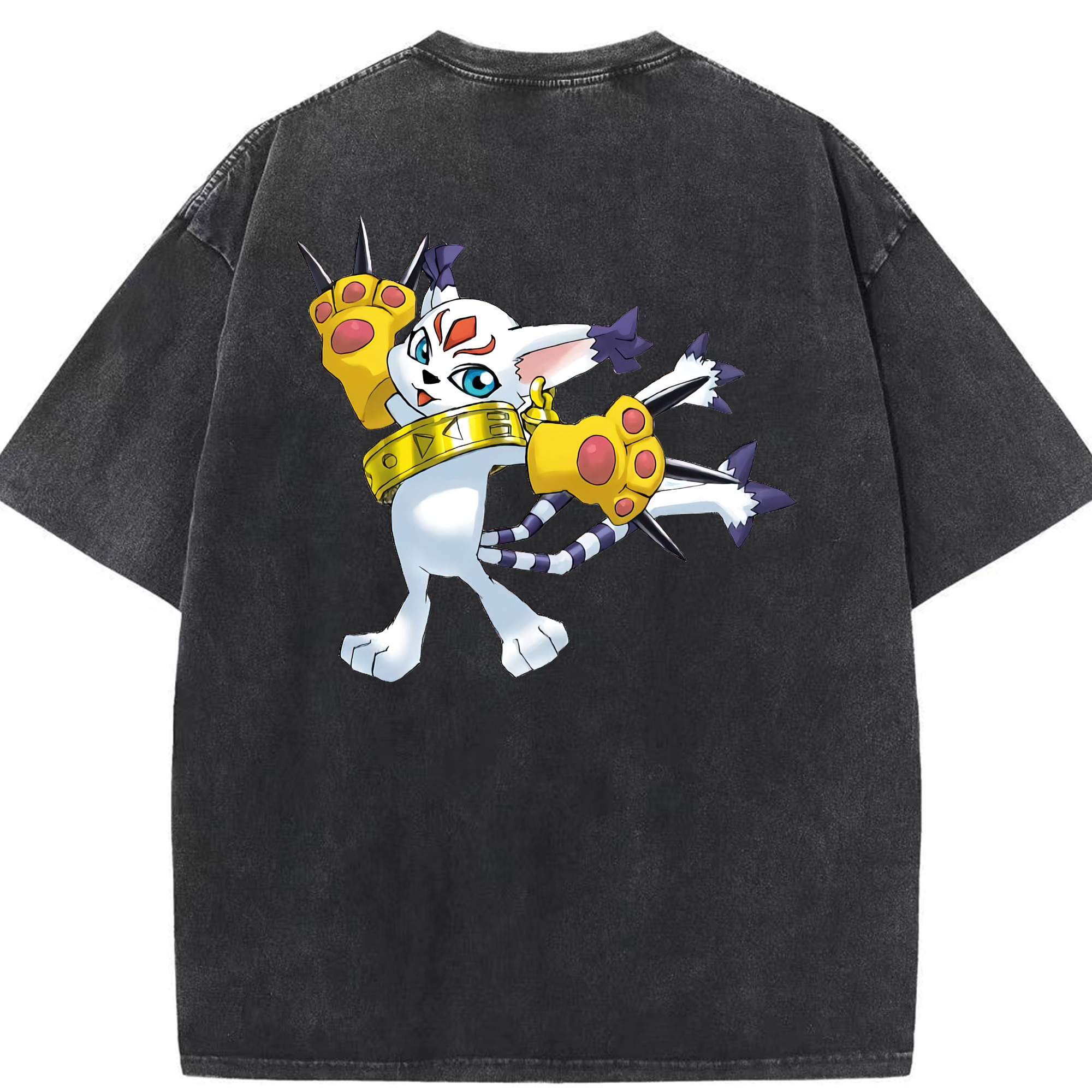 （画像用） Digimon デジタルモンスター/デジモン 綿100% ヴィンテージ風 半袖Tシャツ（背面プリント）