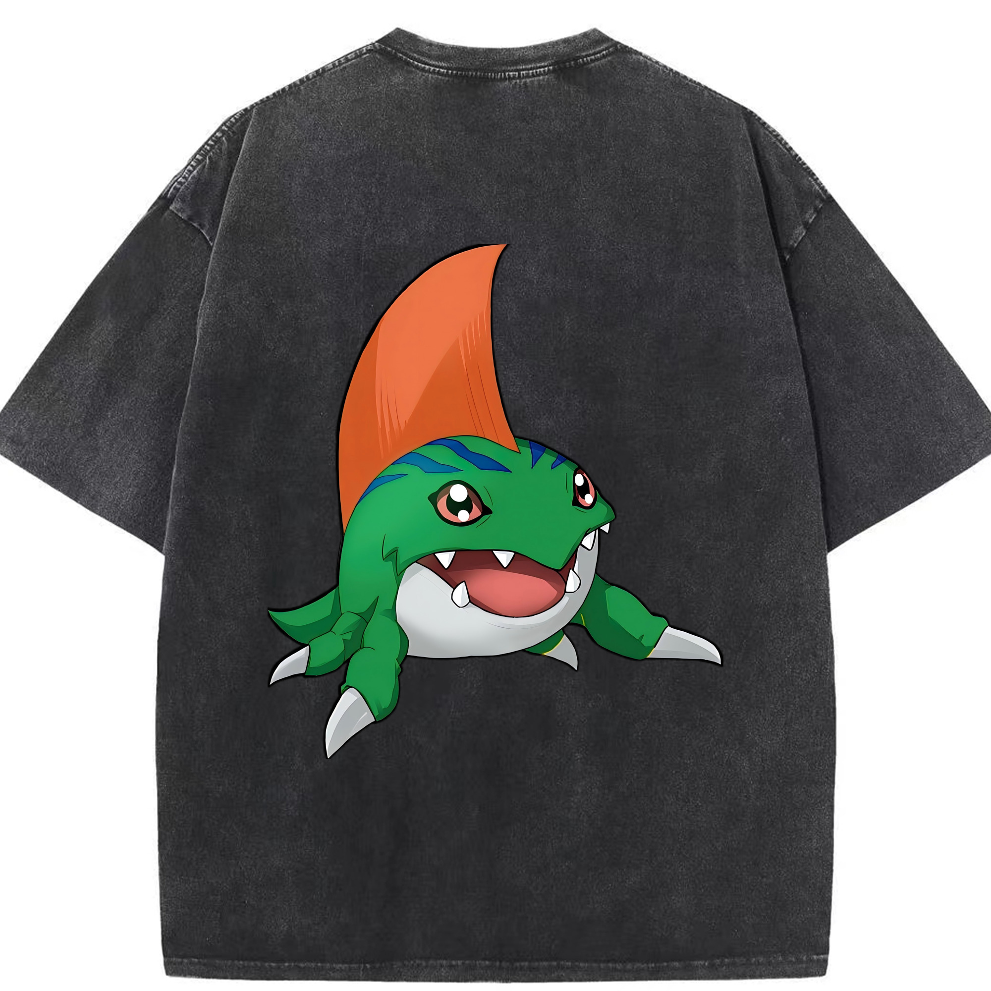 （画像用） Digimon デジタルモンスター/デジモン 綿100% ヴィンテージ風 半袖Tシャツ（背面プリント）