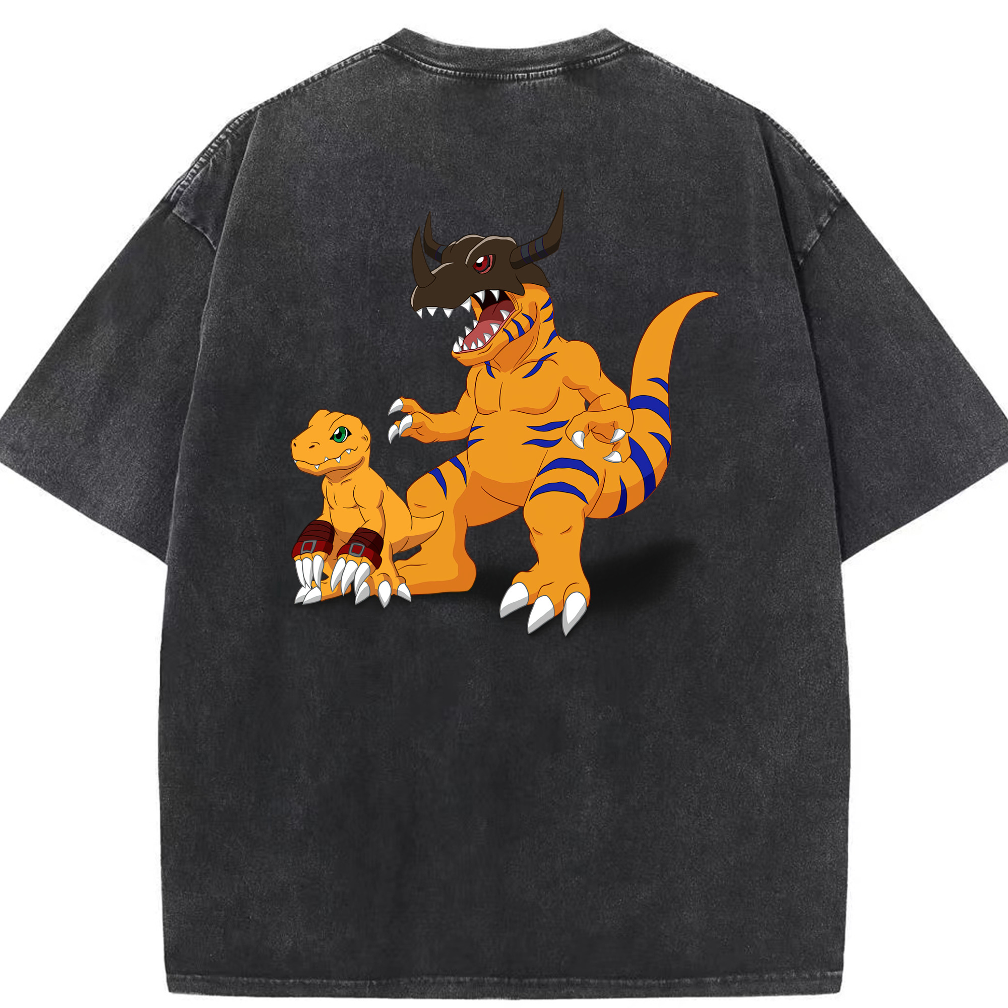 （画像用） Digimon デジタルモンスター/デジモン 綿100% ヴィンテージ風 半袖Tシャツ（背面プリント）