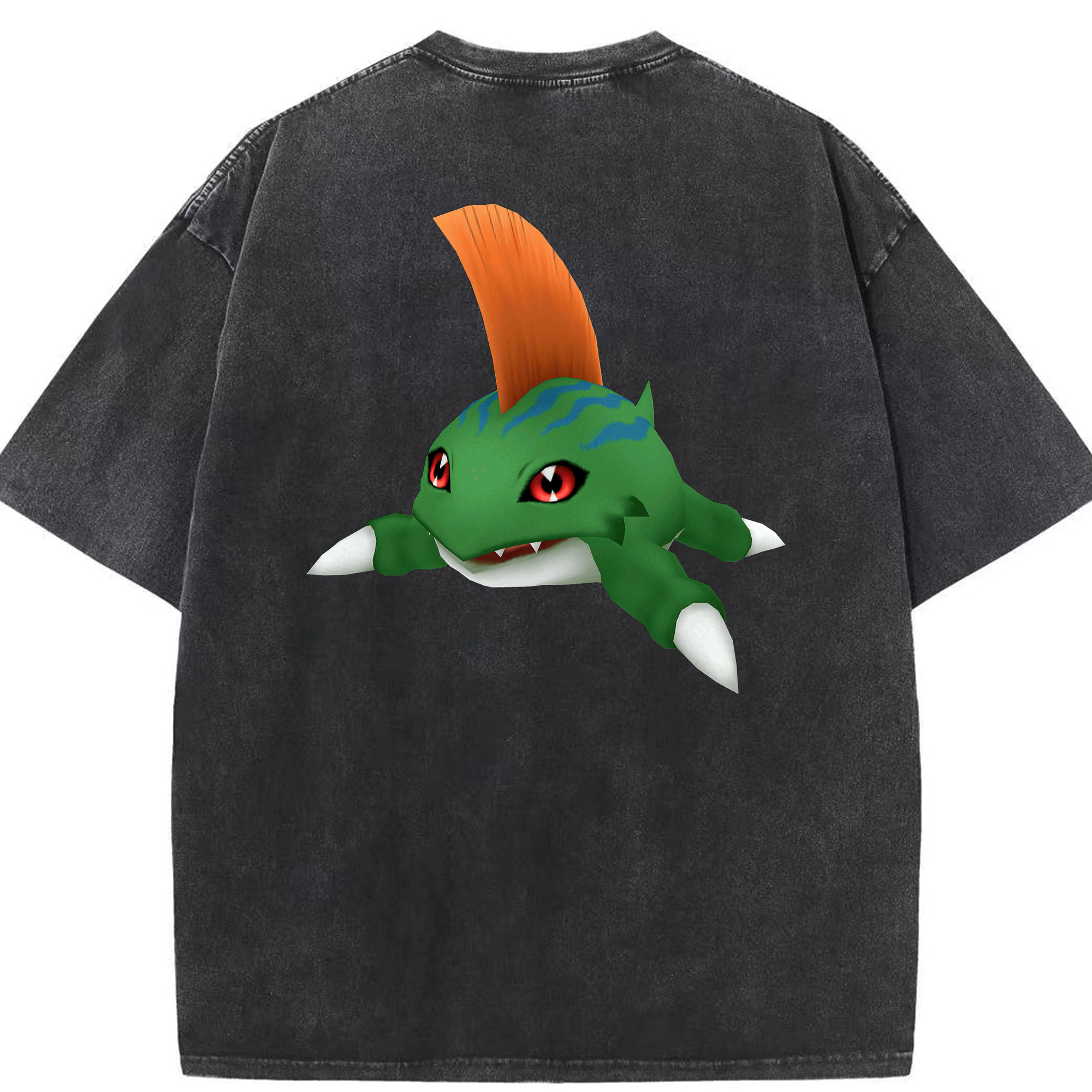 （画像用） Digimon デジタルモンスター/デジモン 綿100% ヴィンテージ風 半袖Tシャツ（背面プリント）