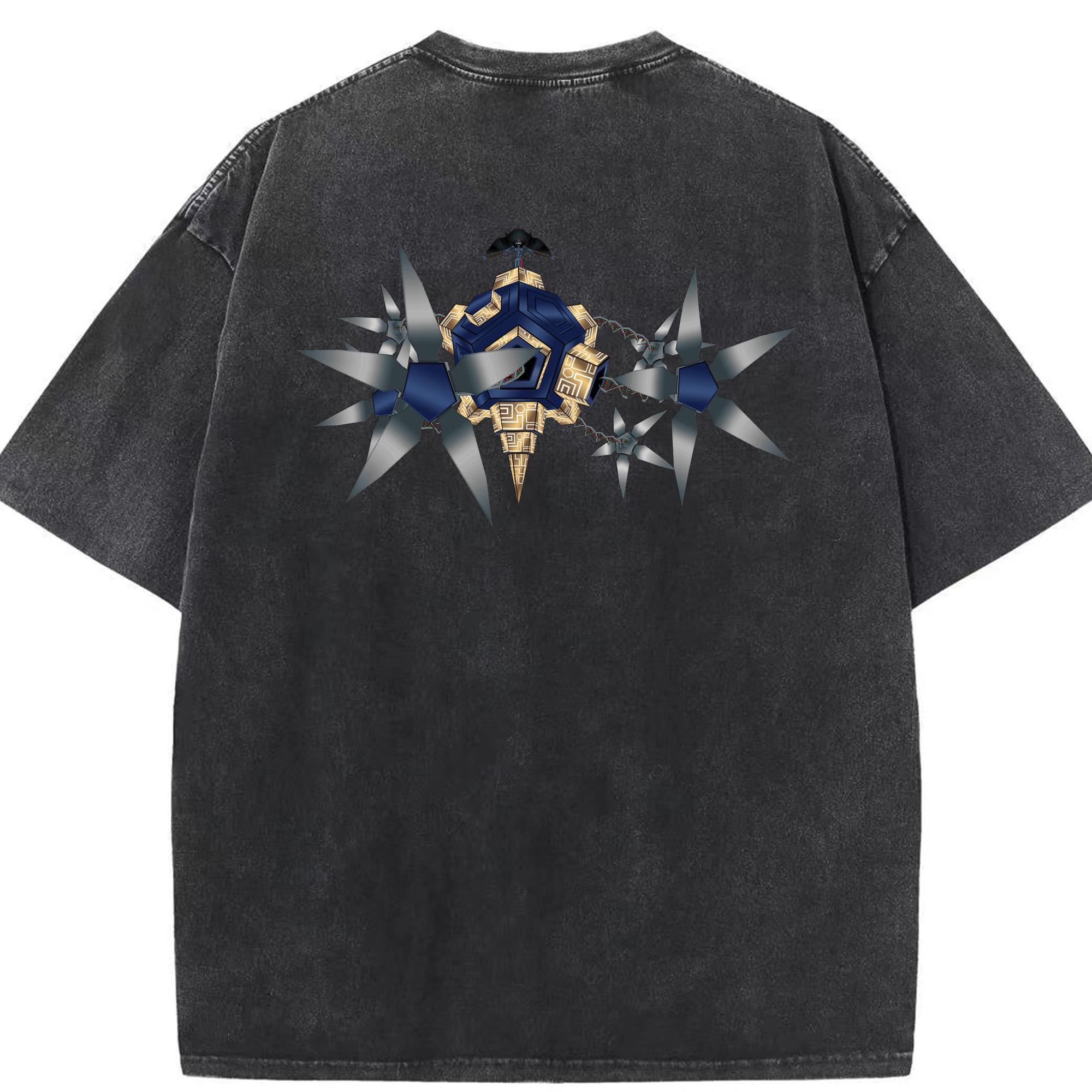 （画像用） Digimon デジタルモンスター/デジモン 綿100% ヴィンテージ風 半袖Tシャツ（背面プリント）