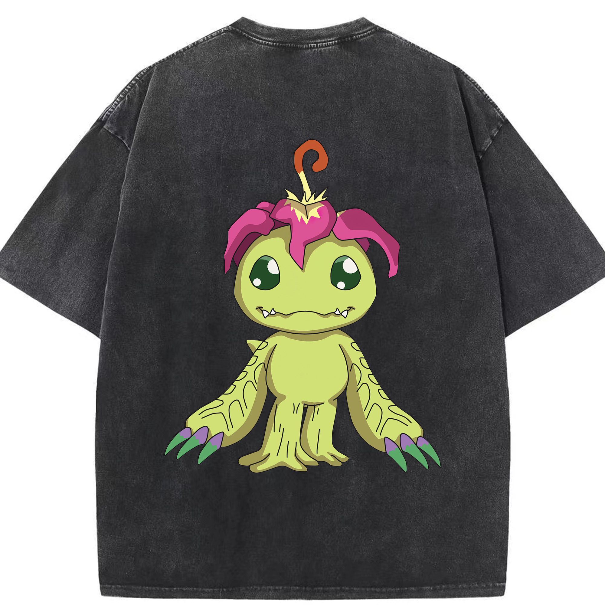 （画像用） Digimon デジタルモンスター/デジモン 綿100% ヴィンテージ風 半袖Tシャツ（背面プリント）