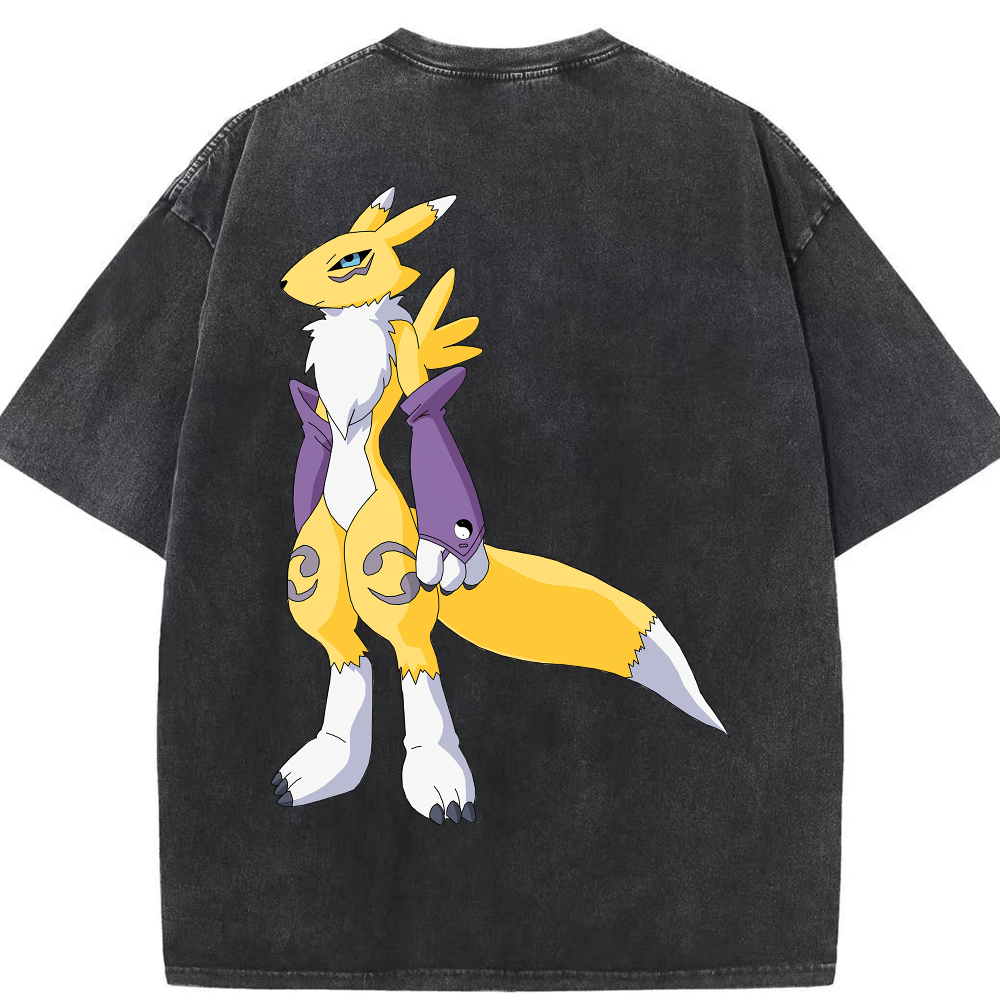 （画像用） Digimon デジタルモンスター/デジモン 綿100% ヴィンテージ風 半袖Tシャツ（背面プリント）