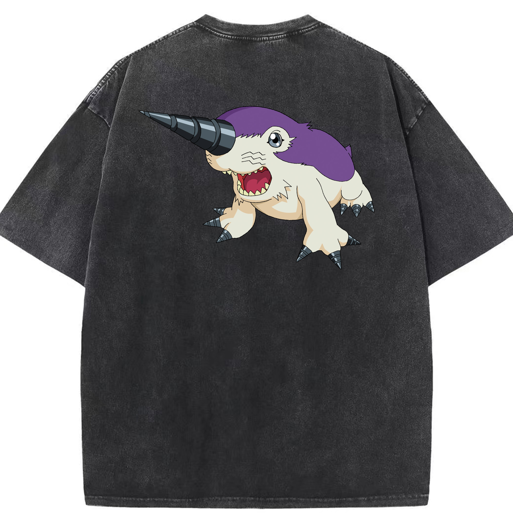 （画像用） Digimon デジタルモンスター/デジモン 綿100% ヴィンテージ風 半袖Tシャツ（背面プリント）