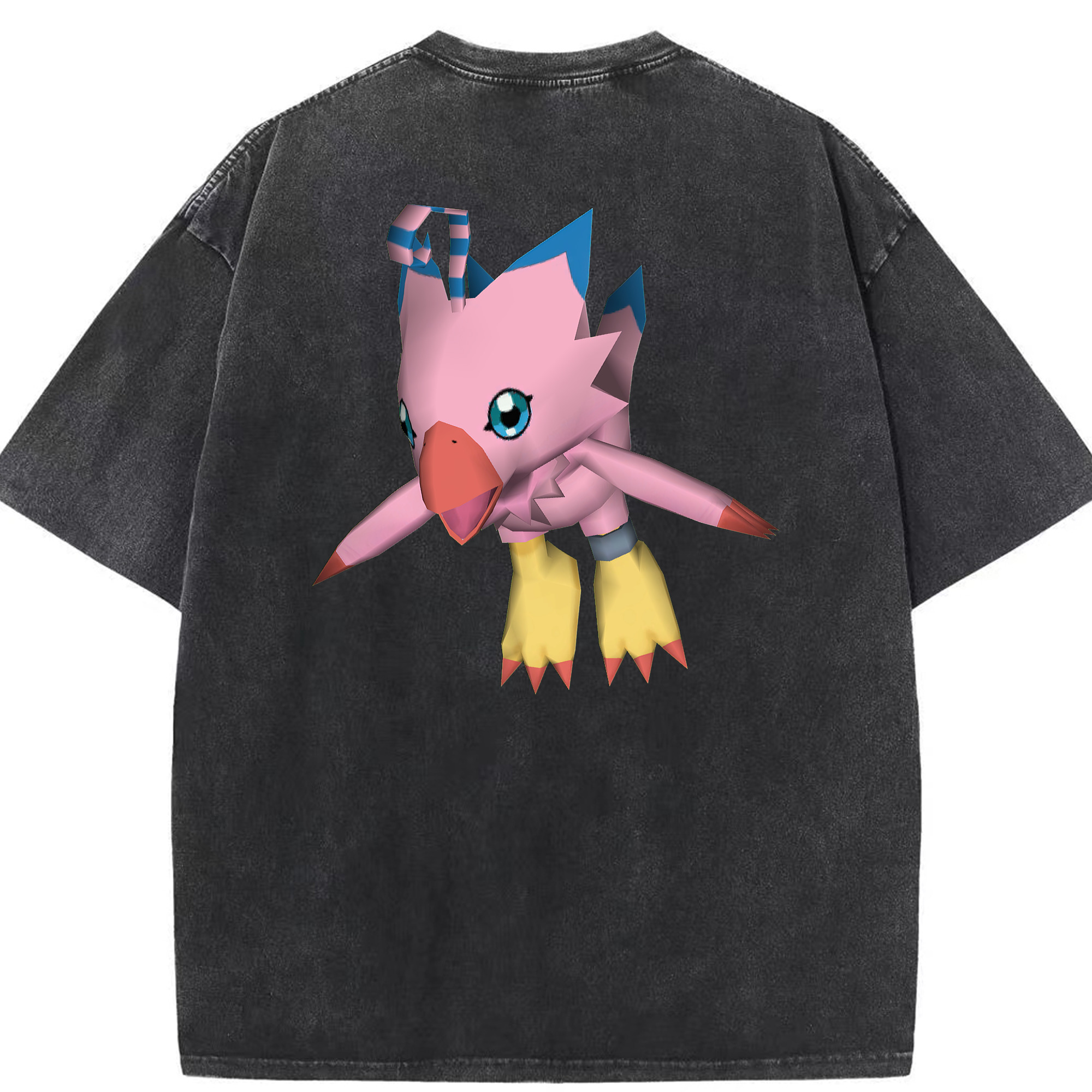 （画像用） Digimon デジタルモンスター/デジモン 綿100% ヴィンテージ風 半袖Tシャツ（背面プリント）