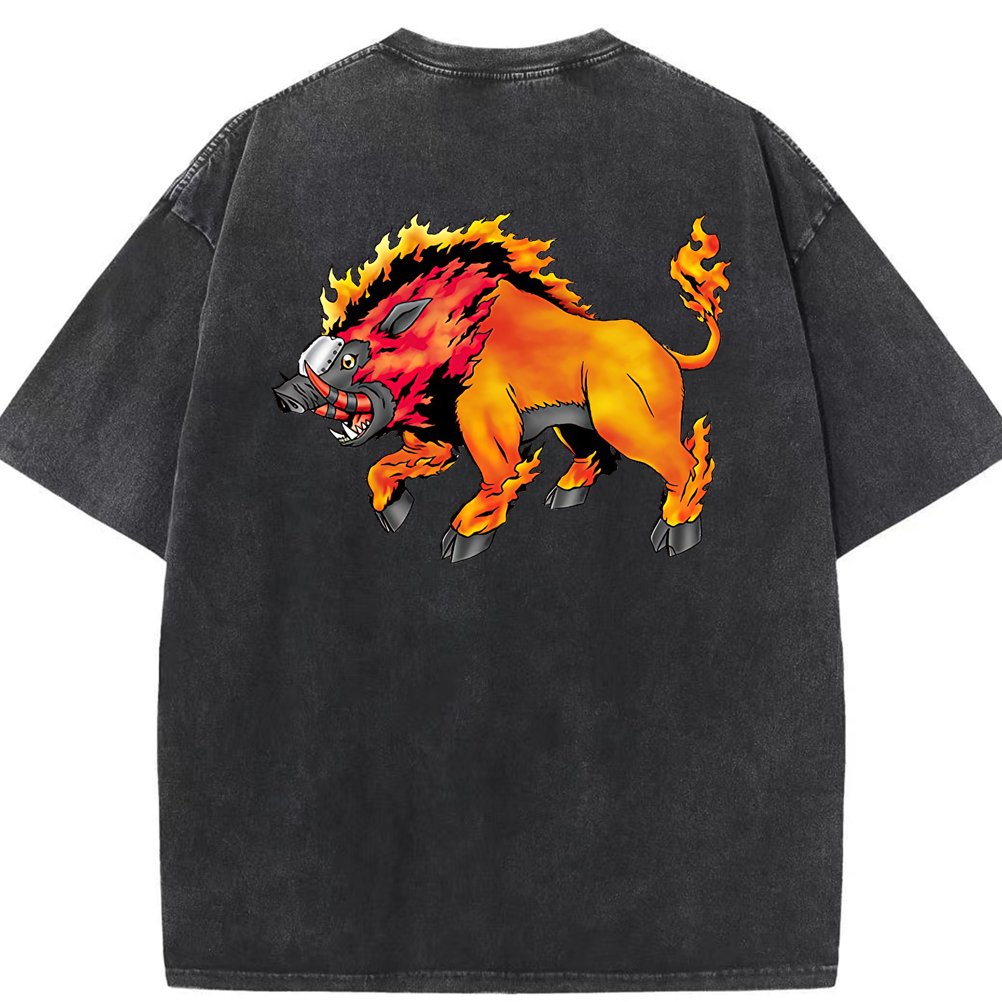 （画像用） Digimon デジタルモンスター/デジモン 綿100% ヴィンテージ風 半袖Tシャツ（背面プリント）