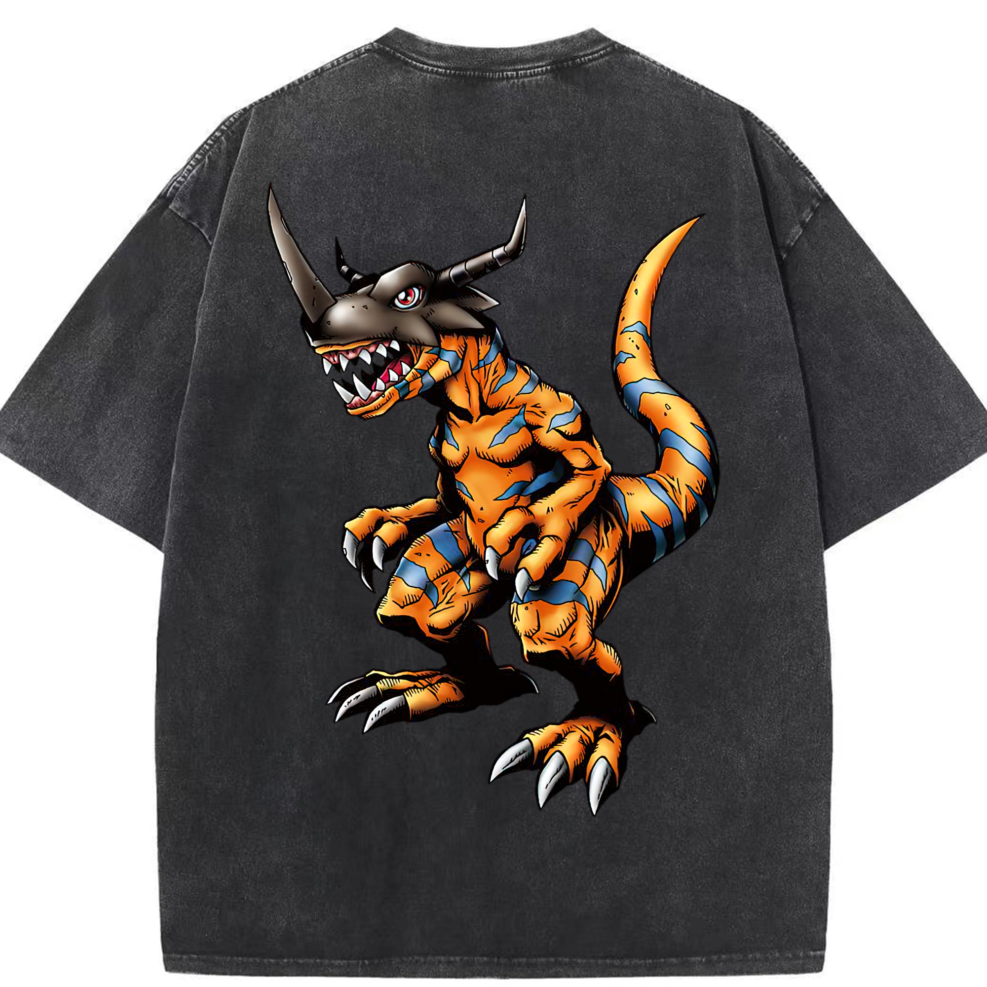 （画像用） Digimon デジタルモンスター/デジモン 綿100% ヴィンテージ風 半袖Tシャツ（背面プリント）