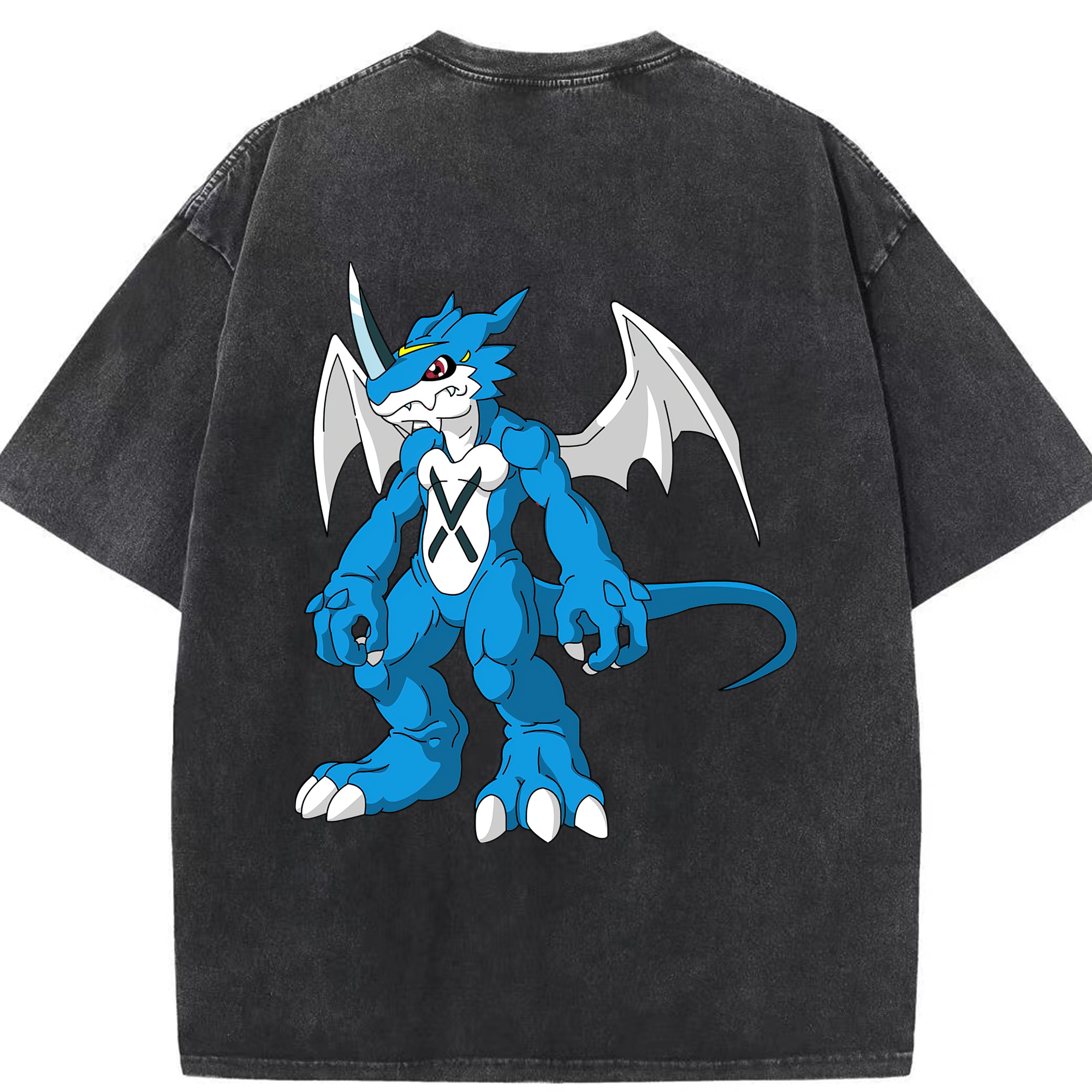 （画像用） Digimon デジタルモンスター/デジモン 綿100% ヴィンテージ風 半袖Tシャツ（背面プリント）