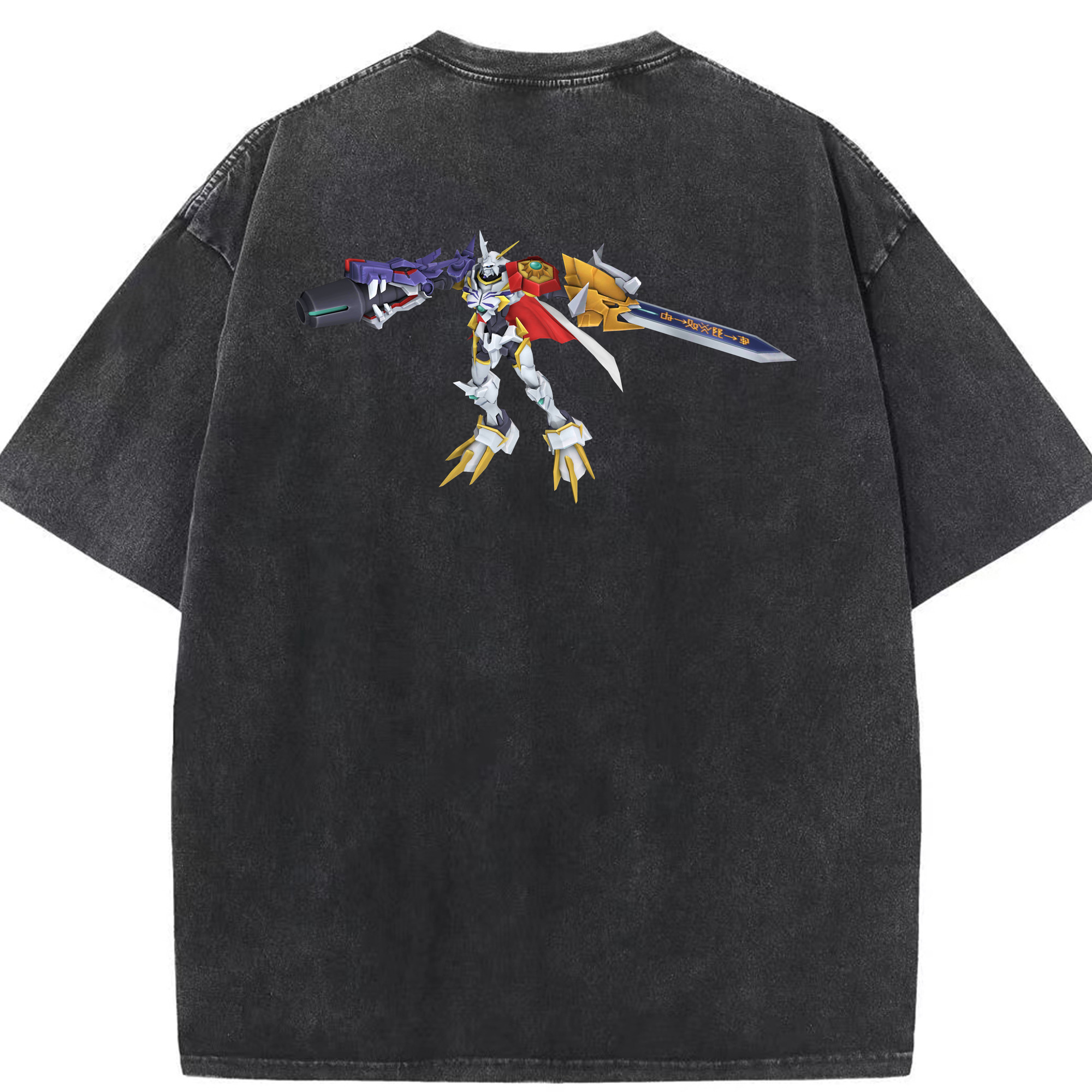 （画像用） Digimon デジタルモンスター/デジモン 綿100% ヴィンテージ風 半袖Tシャツ（背面プリント）