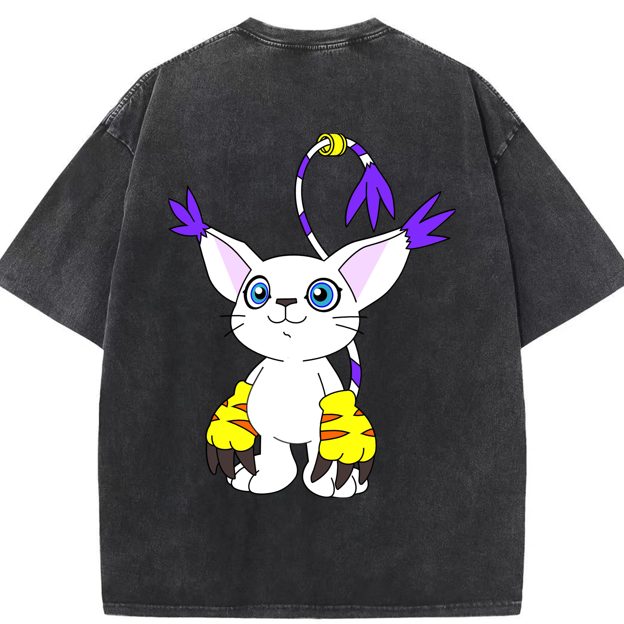 （画像用） Digimon デジタルモンスター/デジモン 綿100% ヴィンテージ風 半袖Tシャツ（背面プリント）