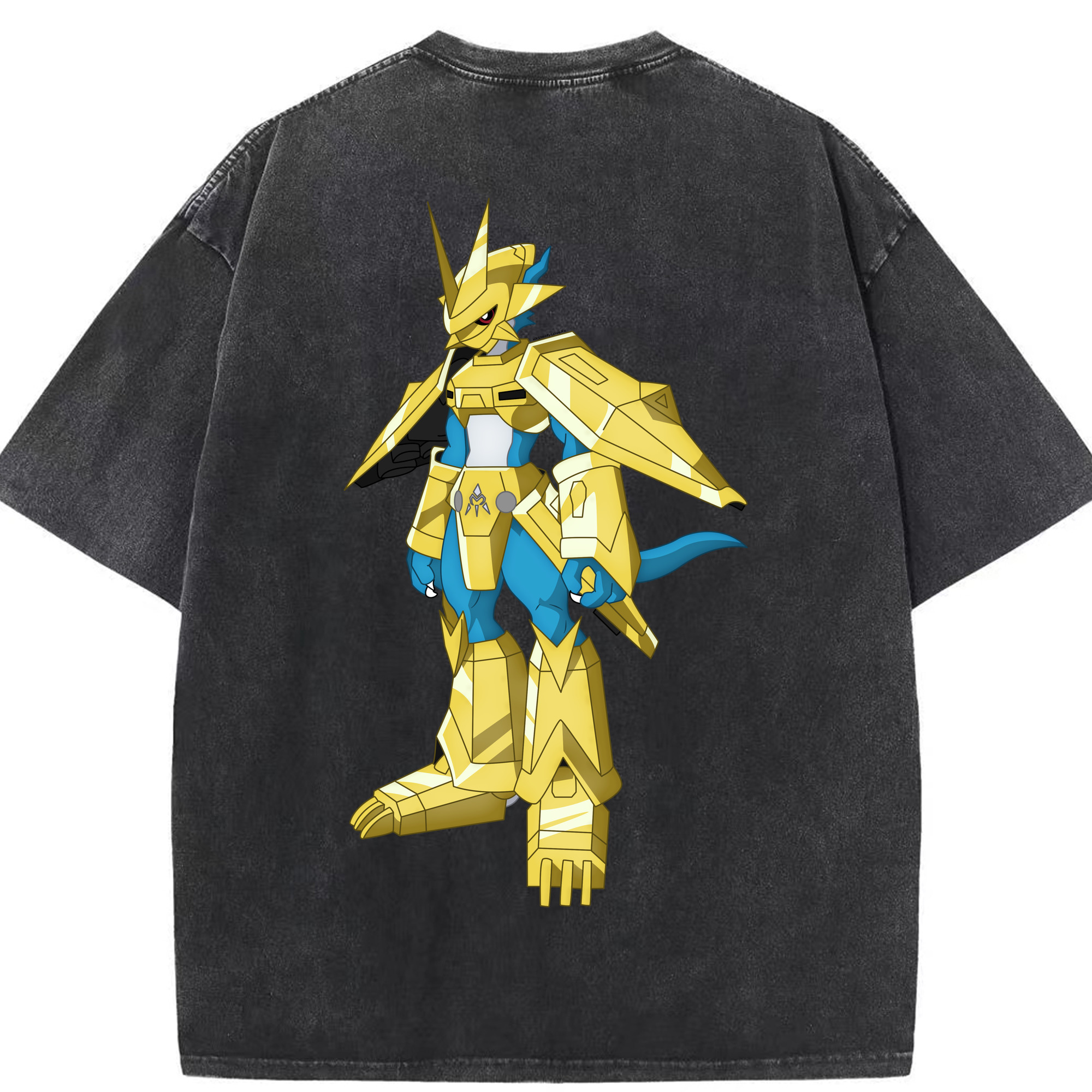 （画像用） Digimon デジタルモンスター/デジモン 綿100% ヴィンテージ風 半袖Tシャツ（背面プリント）