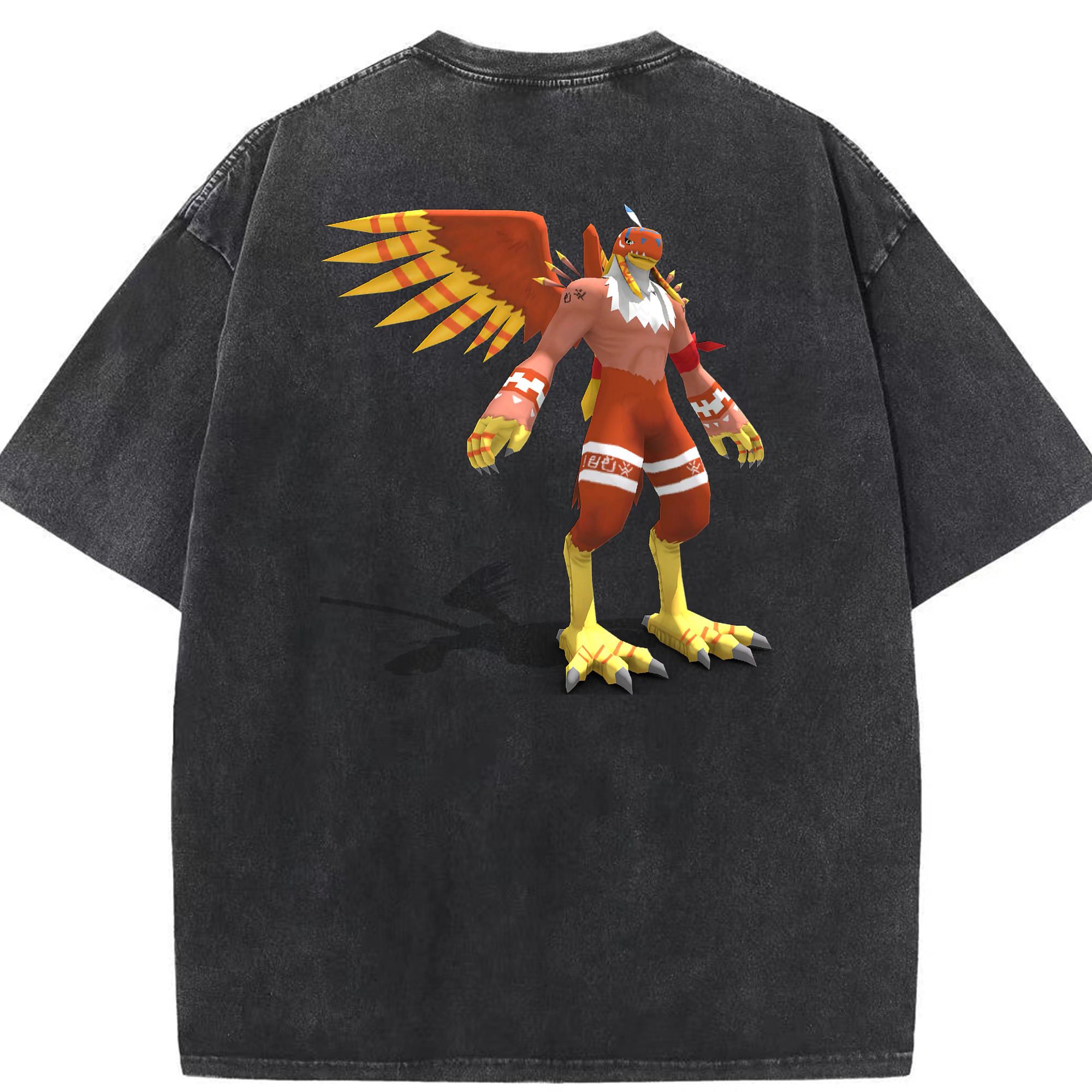 （画像用） Digimon デジタルモンスター/デジモン 綿100% ヴィンテージ風 半袖Tシャツ（背面プリント）