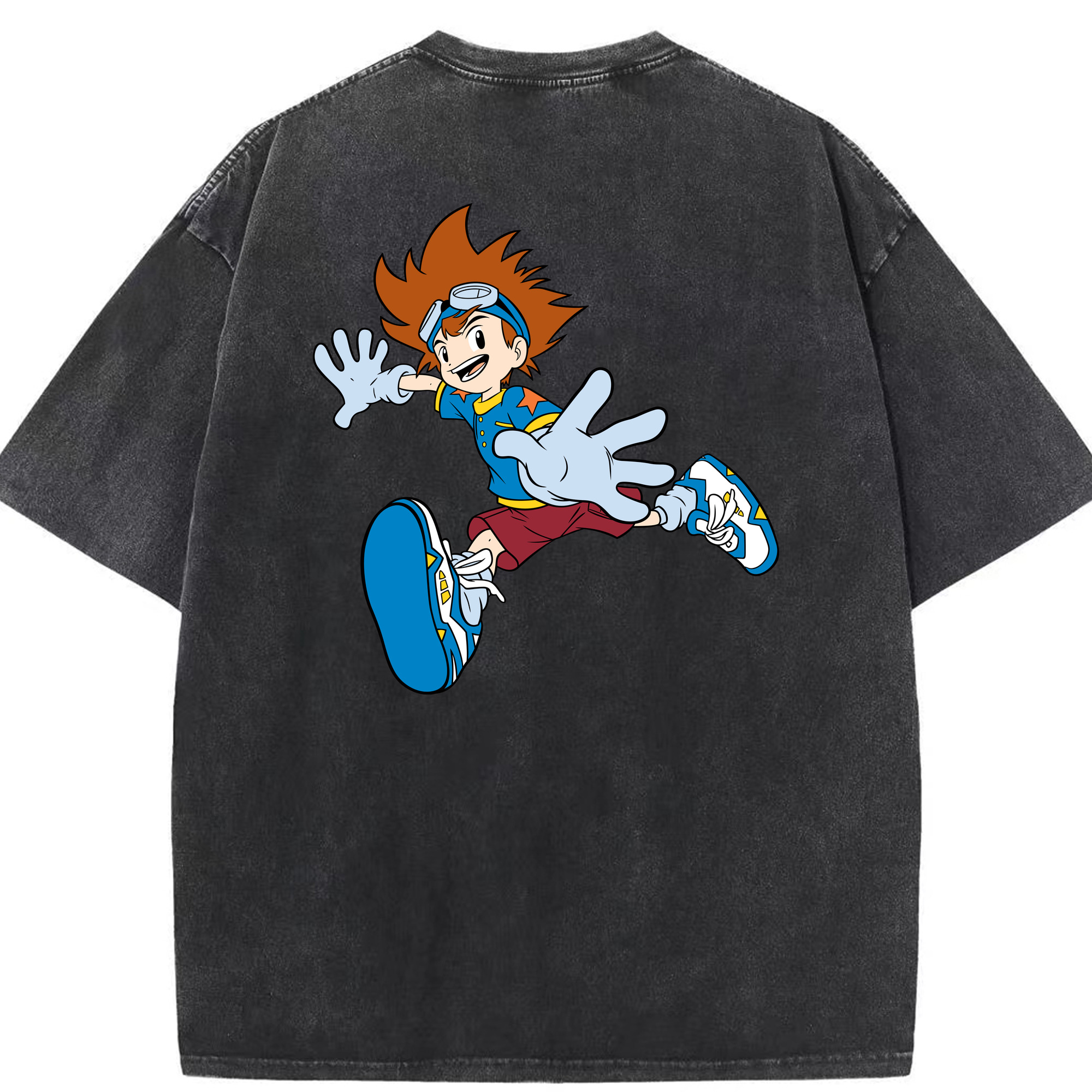 （画像用） Digimon デジタルモンスター/デジモン 綿100% ヴィンテージ風 半袖Tシャツ（背面プリント）