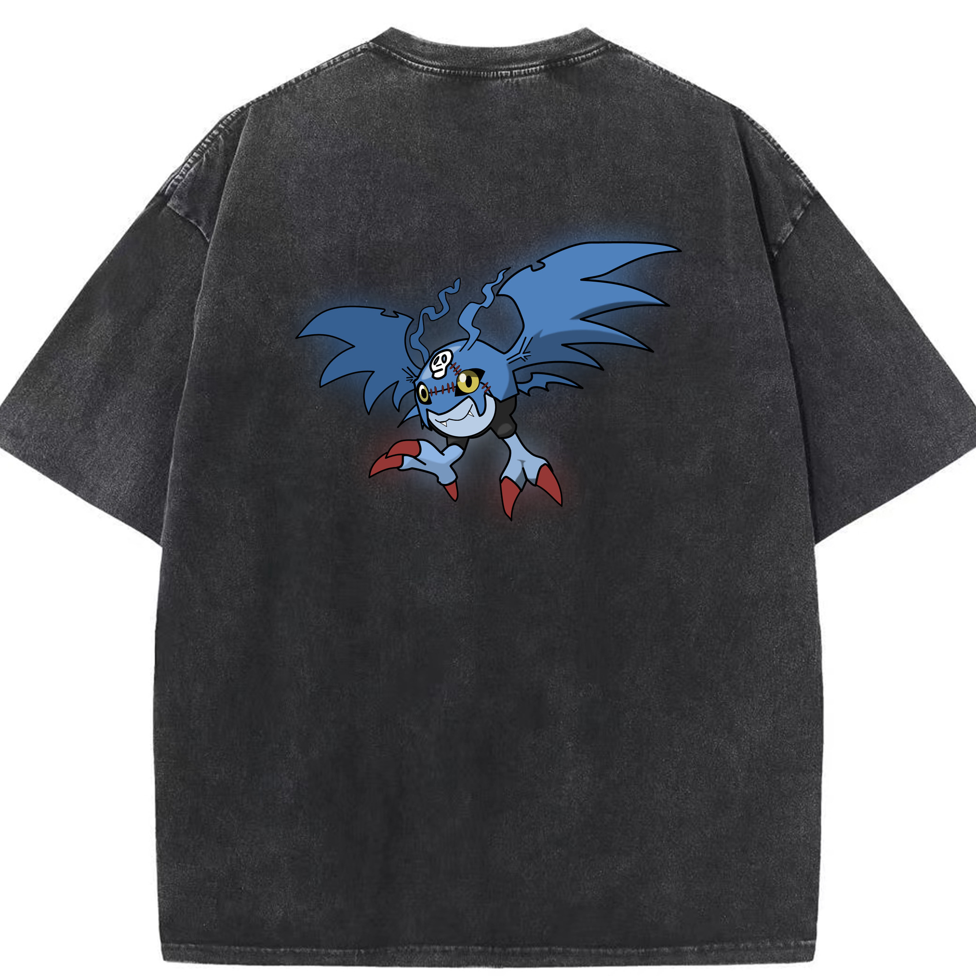 （画像用） Digimon デジタルモンスター/デジモン 綿100% ヴィンテージ風 半袖Tシャツ（背面プリント）