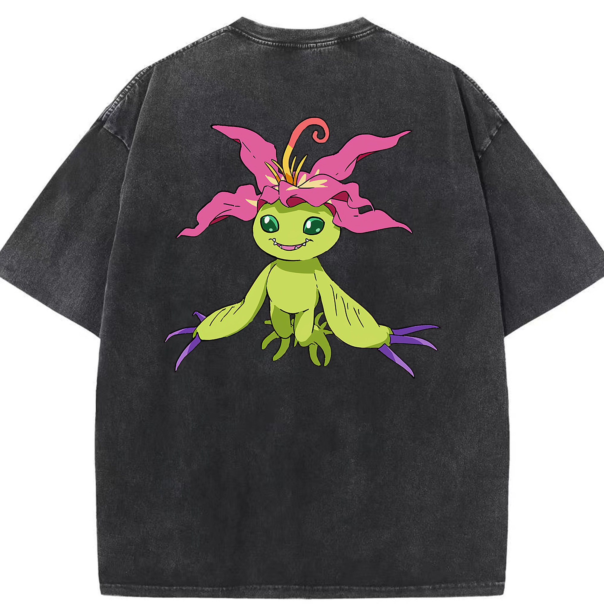 （画像用） Digimon デジタルモンスター/デジモン 綿100% ヴィンテージ風 半袖Tシャツ（背面プリント）