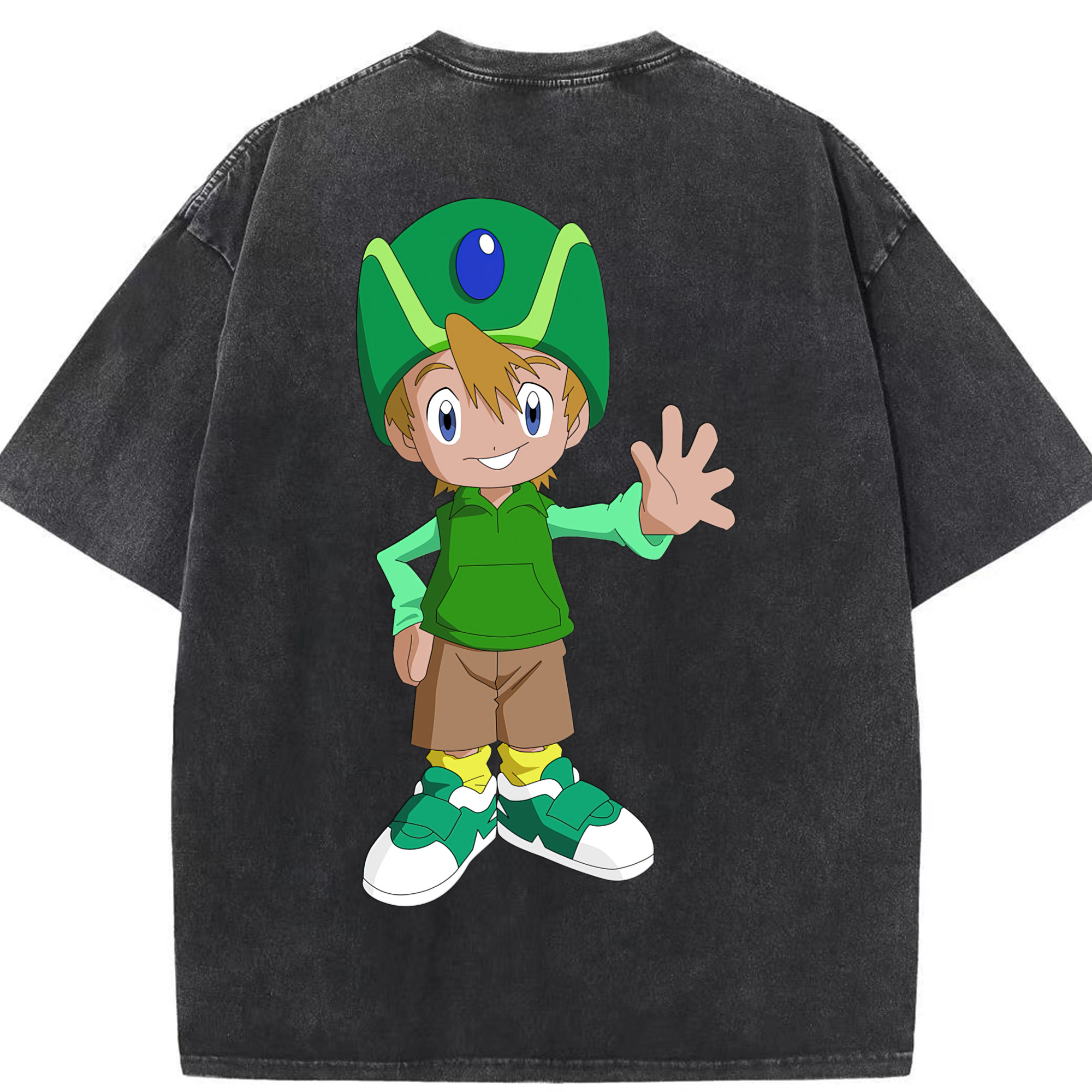 （画像用） Digimon デジタルモンスター/デジモン 綿100% ヴィンテージ風 半袖Tシャツ（背面プリント）