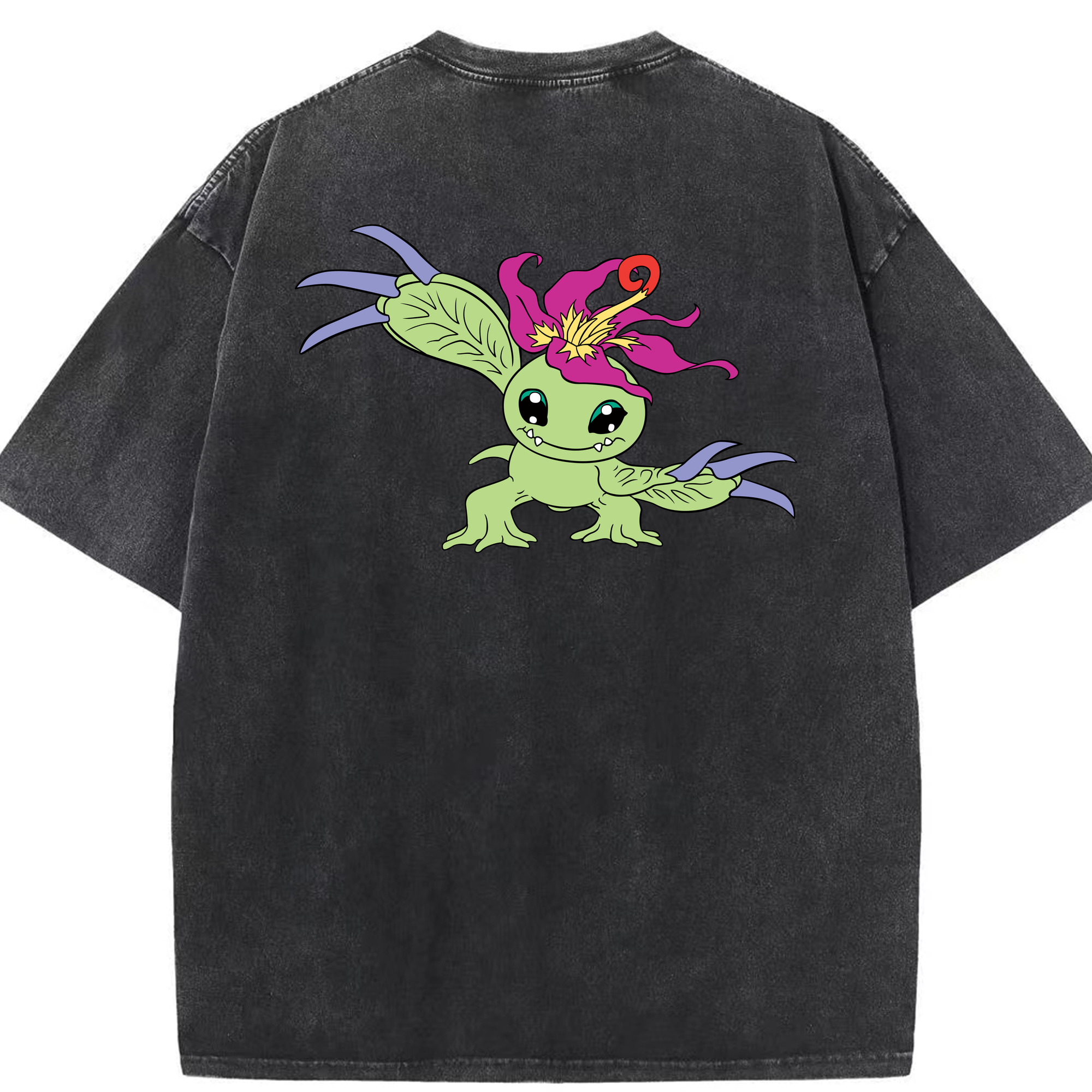 （画像用） Digimon デジタルモンスター/デジモン 綿100% ヴィンテージ風 半袖Tシャツ（背面プリント）