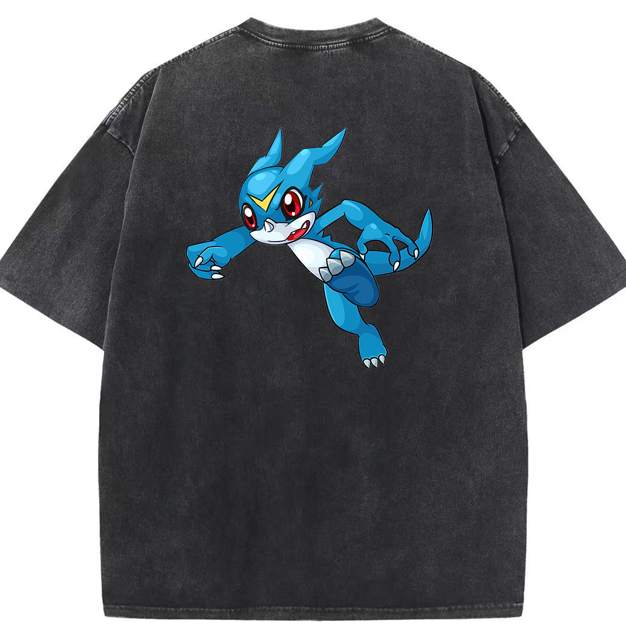 （画像用） Digimon デジタルモンスター/デジモン 綿100% ヴィンテージ風 半袖Tシャツ（背面プリント）