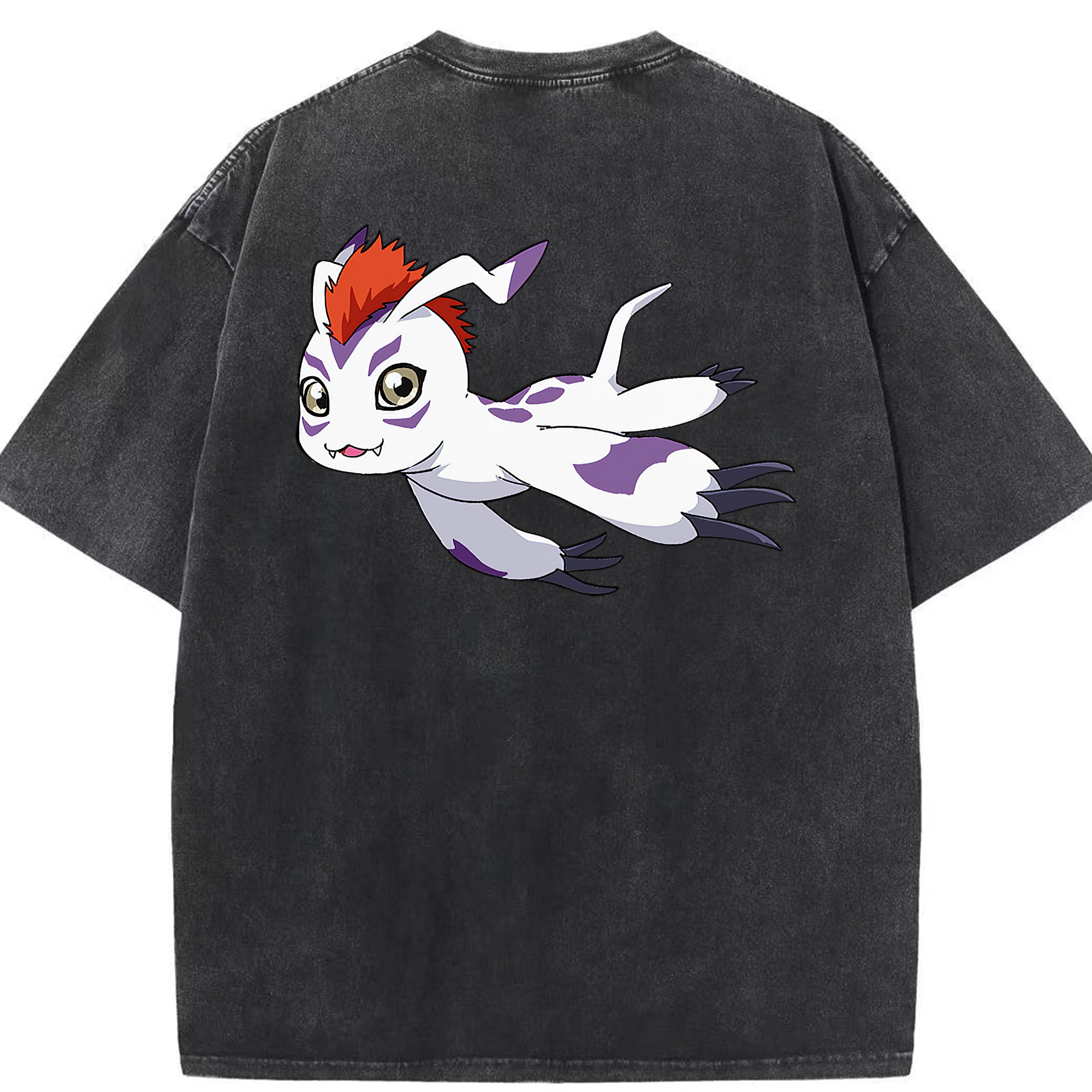 （画像用） Digimon デジタルモンスター/デジモン 綿100% ヴィンテージ風 半袖Tシャツ（背面プリント）