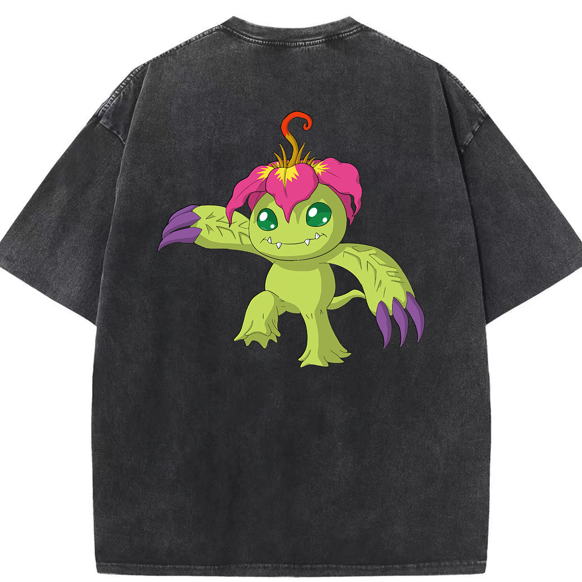 （画像用） Digimon デジタルモンスター/デジモン 綿100% ヴィンテージ風 半袖Tシャツ（背面プリント）