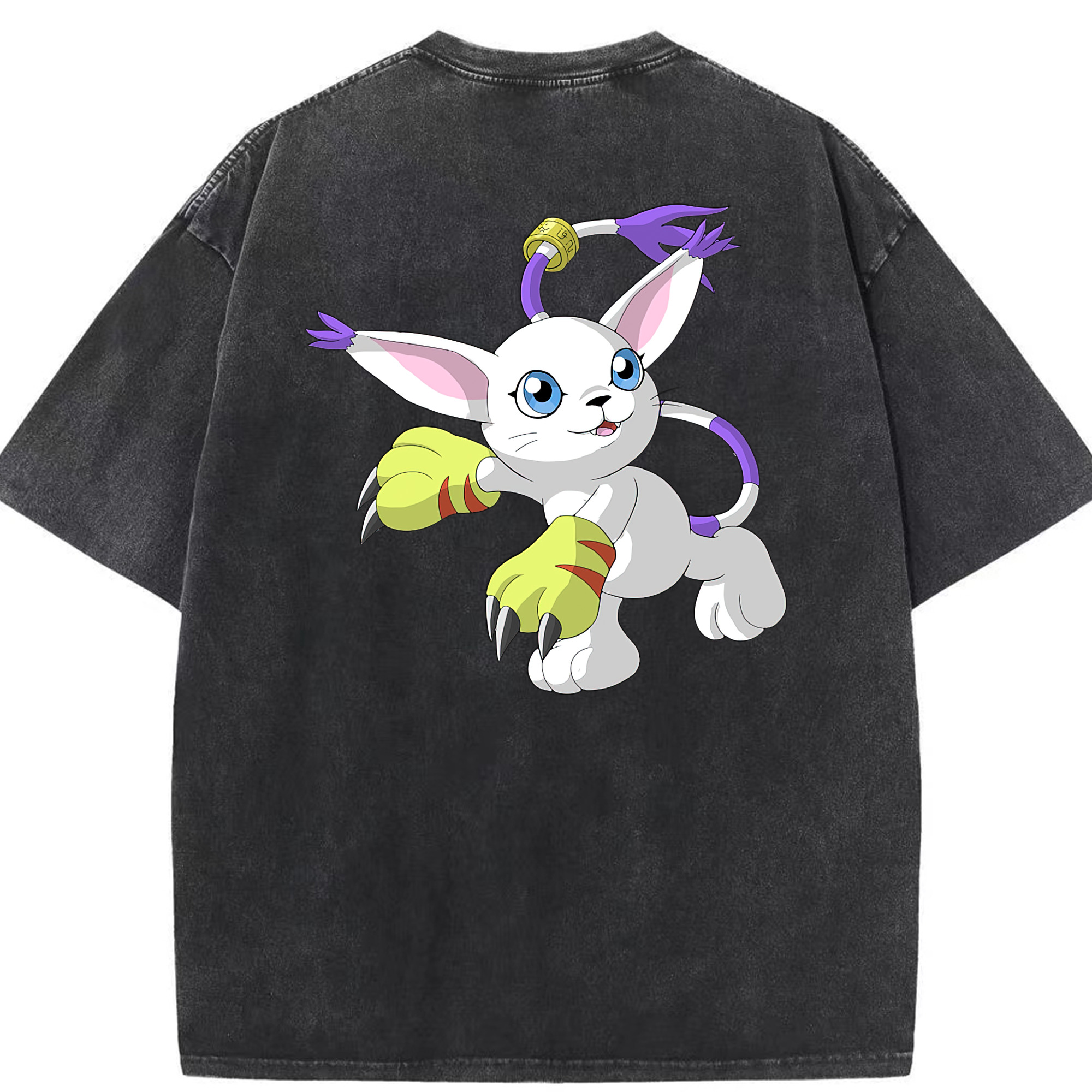 （画像用） Digimon デジタルモンスター/デジモン 綿100% ヴィンテージ風 半袖Tシャツ（背面プリント）