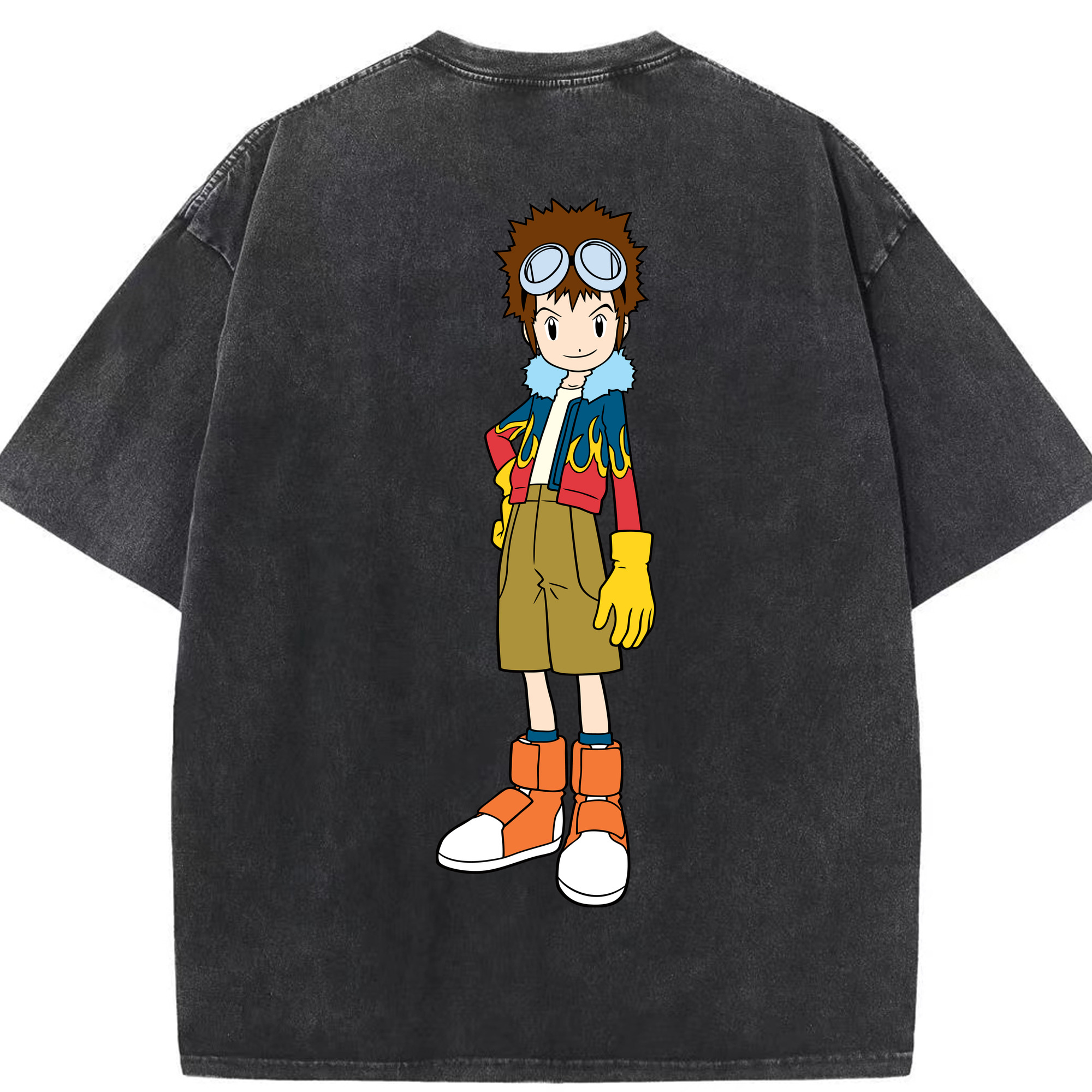 （画像用） Digimon デジタルモンスター/デジモン 綿100% ヴィンテージ風 半袖Tシャツ（背面プリント）
