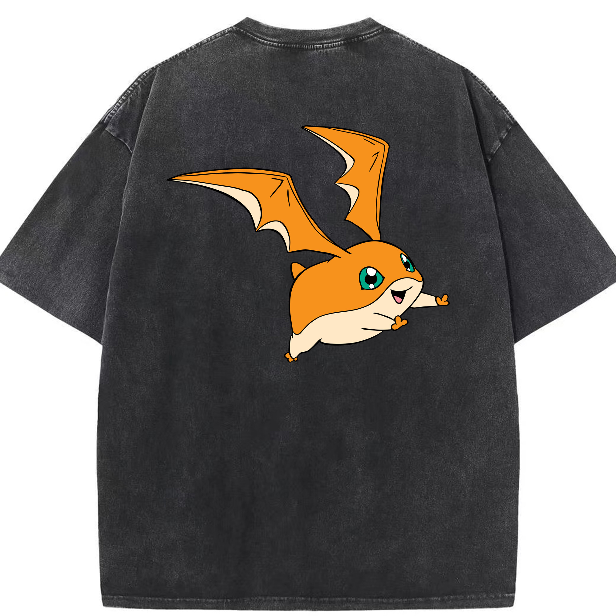 （画像用） Digimon デジタルモンスター/デジモン 綿100% ヴィンテージ風 半袖Tシャツ（背面プリント）