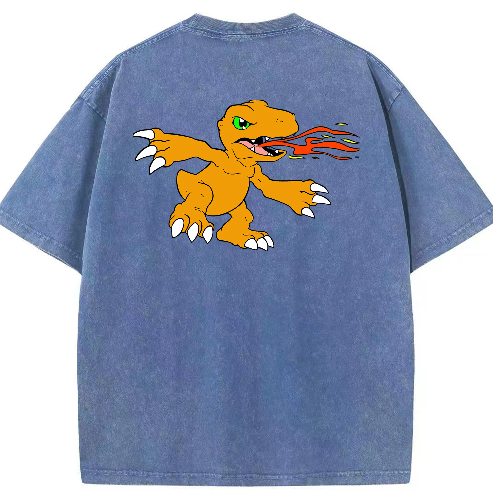 （画像用） Digimon デジタルモンスター/デジモン 綿100% ヴィンテージ風 半袖Tシャツ（背面プリント）